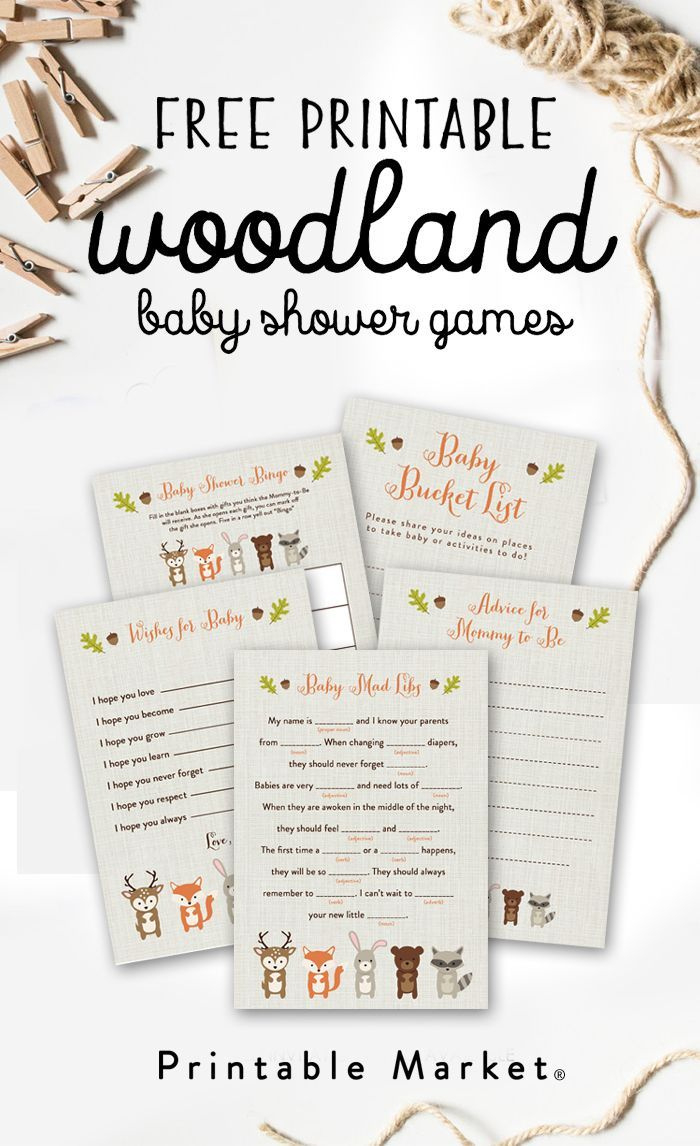 Find The Perfect Printable - Printable Market in Woodland Baby Shower Games Free Printables
