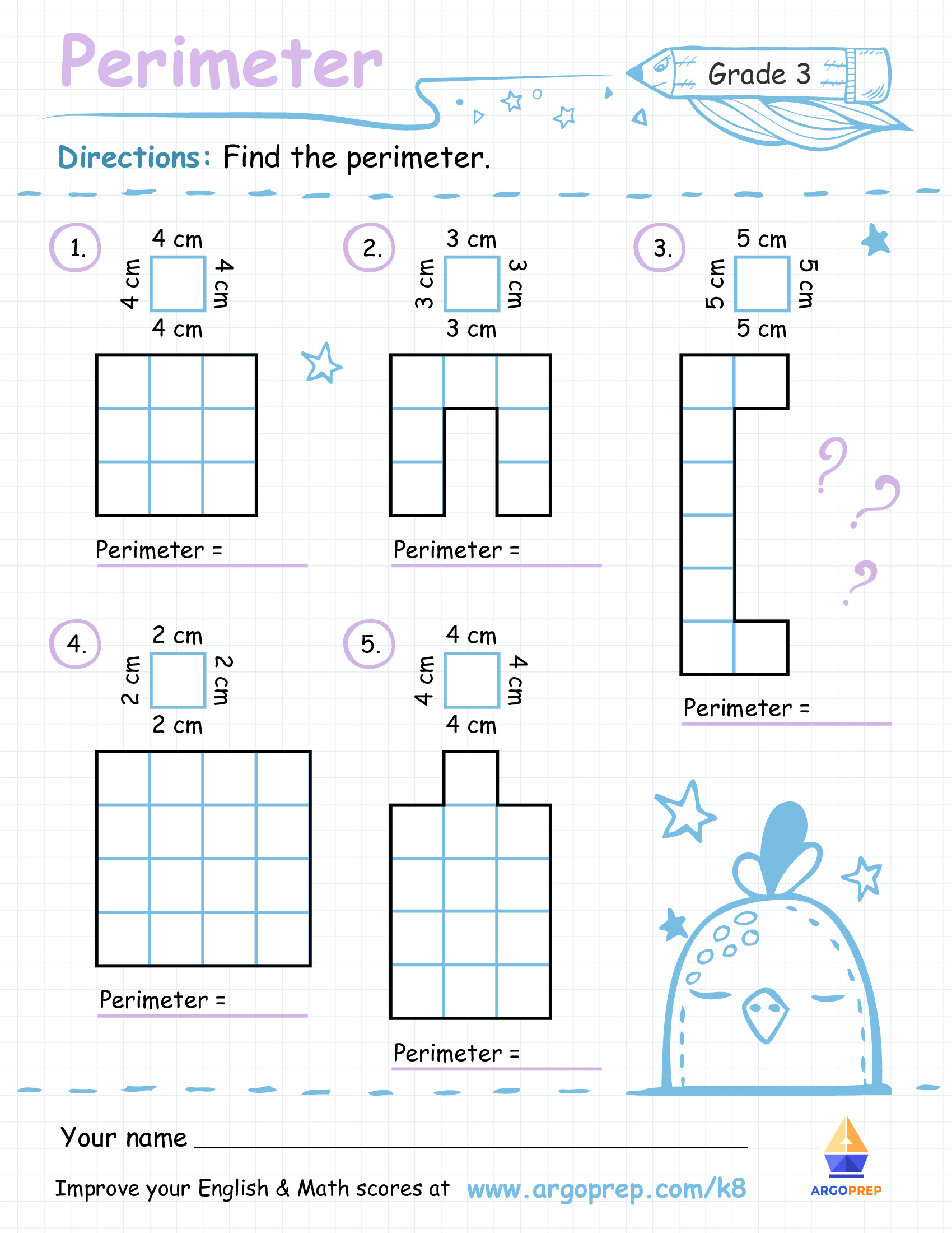 Finding Perimeter: Area Worksheets Grade 3 - Argoprep within Free Printable Perimeter Worksheets 3Rd Grade