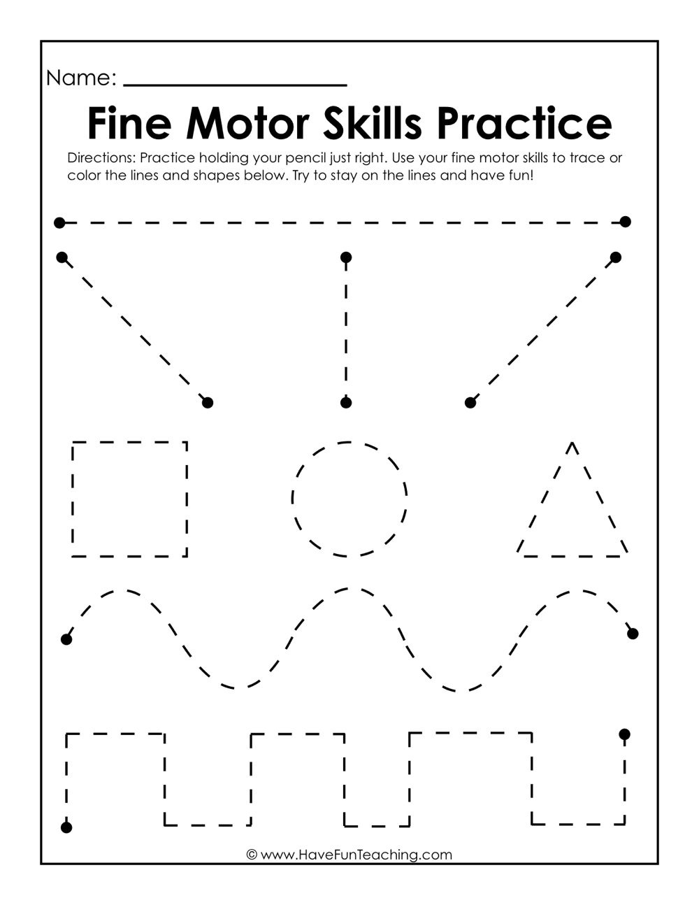 Fine Motor Skills Practice Worksheet - Have Fun Teaching intended for Free Printable Fine Motor Skills Worksheets