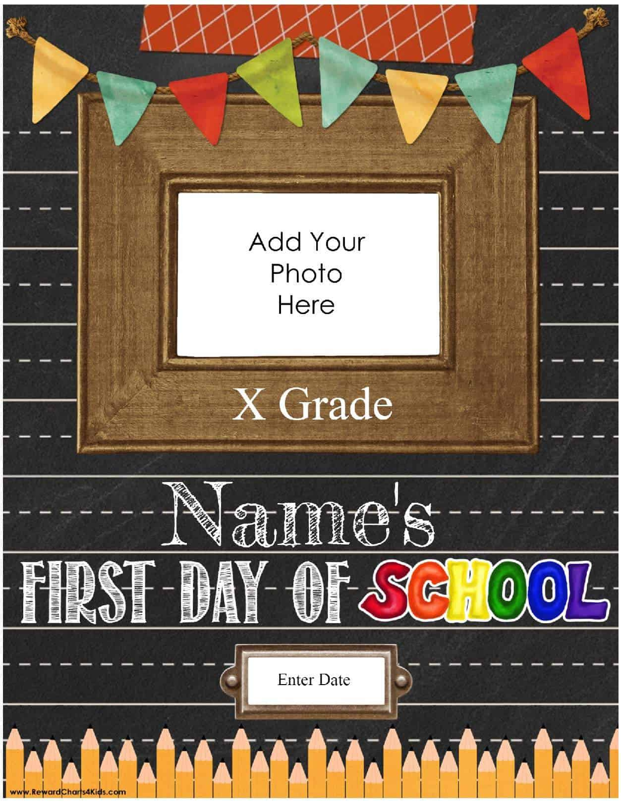 First Day Of School Certificate inside Free Printable First Day Of School Certificate