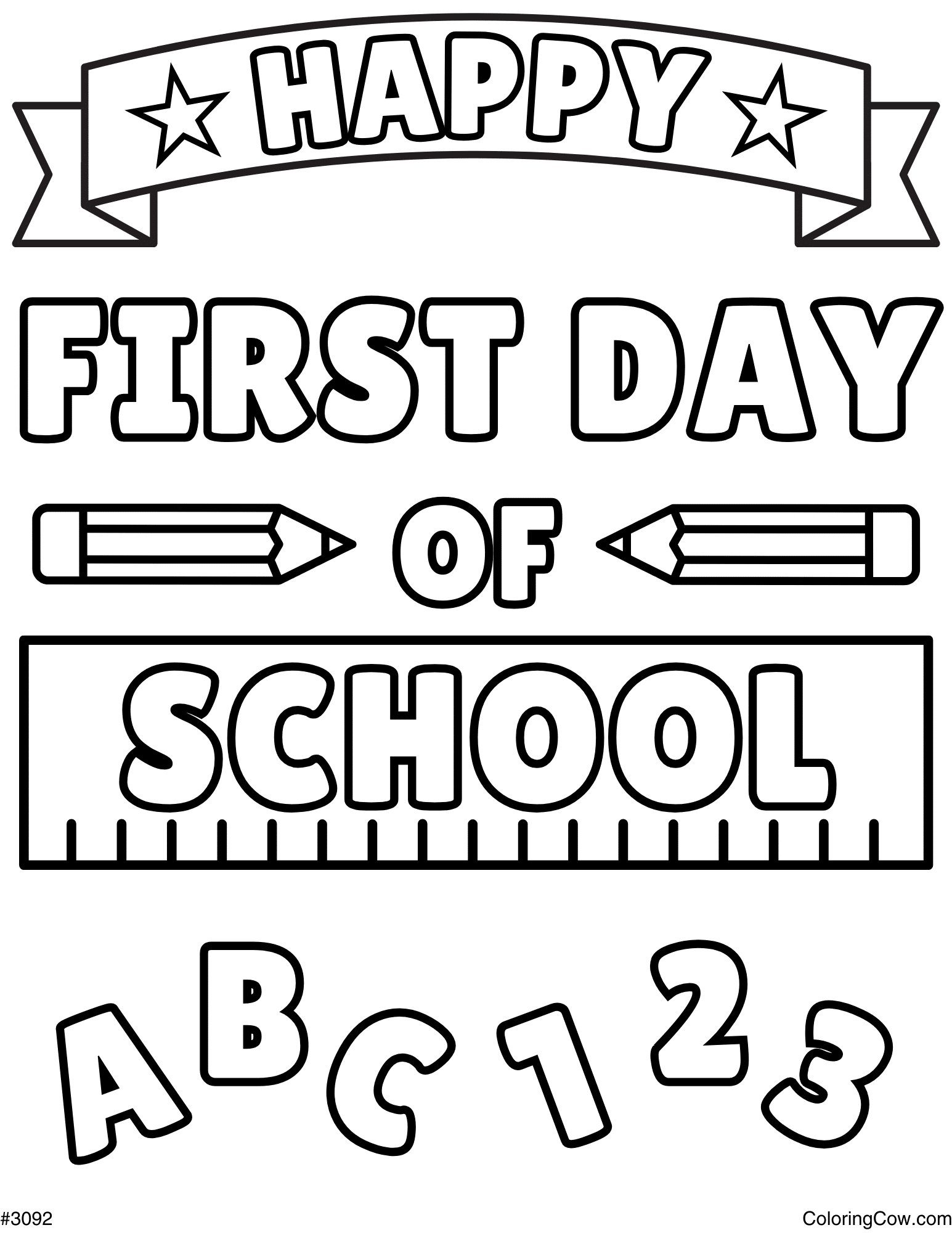 First Day Of School Coloring Page with Free Printable First Day Of School Coloring Pages