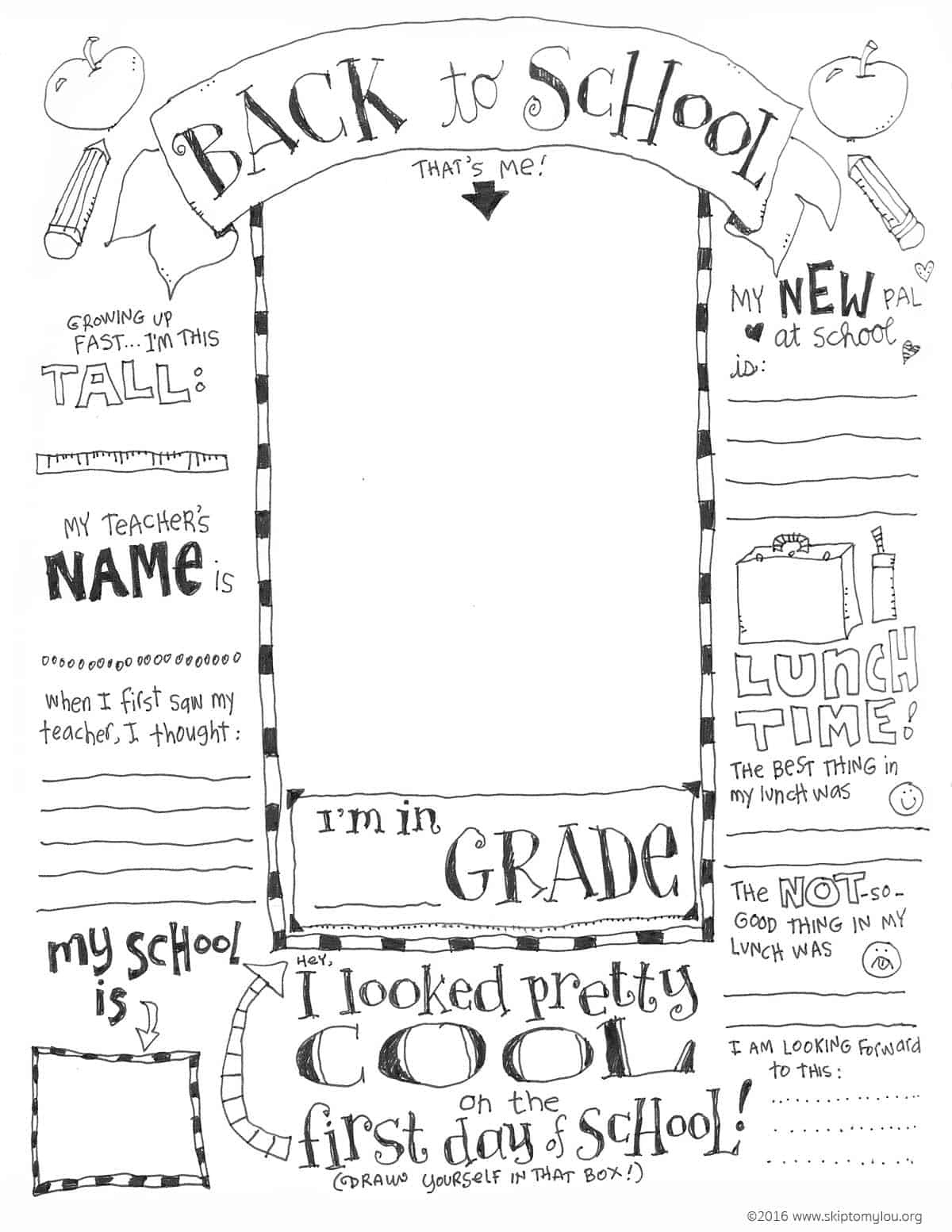 First Day Of School Coloring Pages | Skip To My Lou within Free Printable First Day Of School Coloring Pages