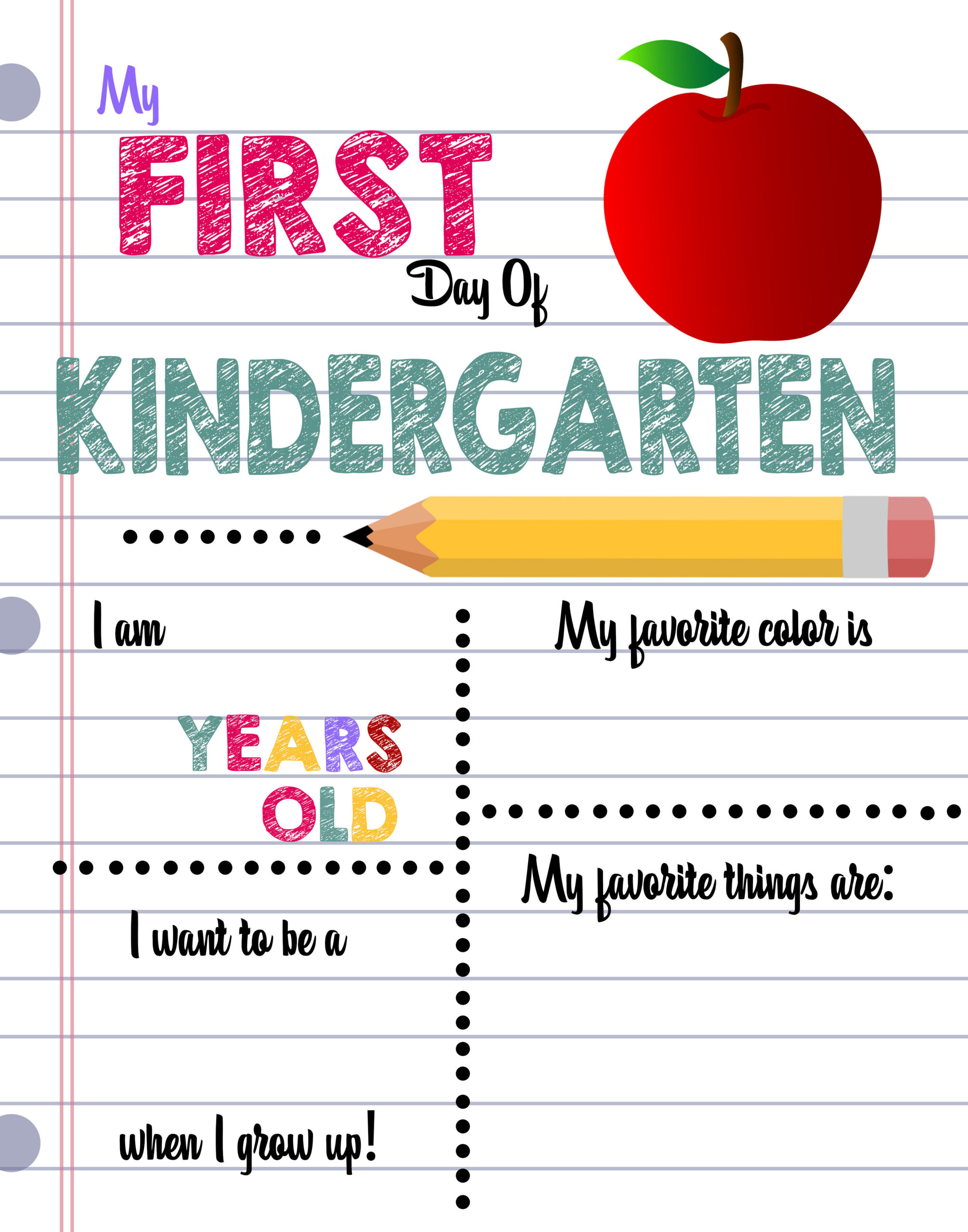 First Day Of School Printable Sign Custom Print Outs - Busy Loving for My First Day Of Kindergarten Free Printable