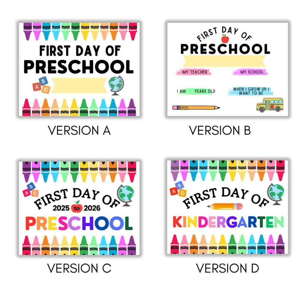 First Day Of School Signs (Free Printable) - Mindymakes inside My First Day Of Kindergarten Free Printable