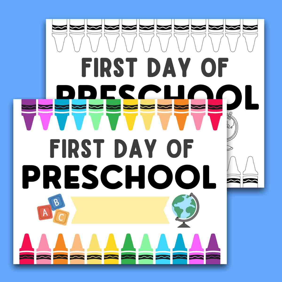 First Day Of School Signs (Free Printable) - Mindymakes regarding Free Printable First Day Of Preschool Sign
