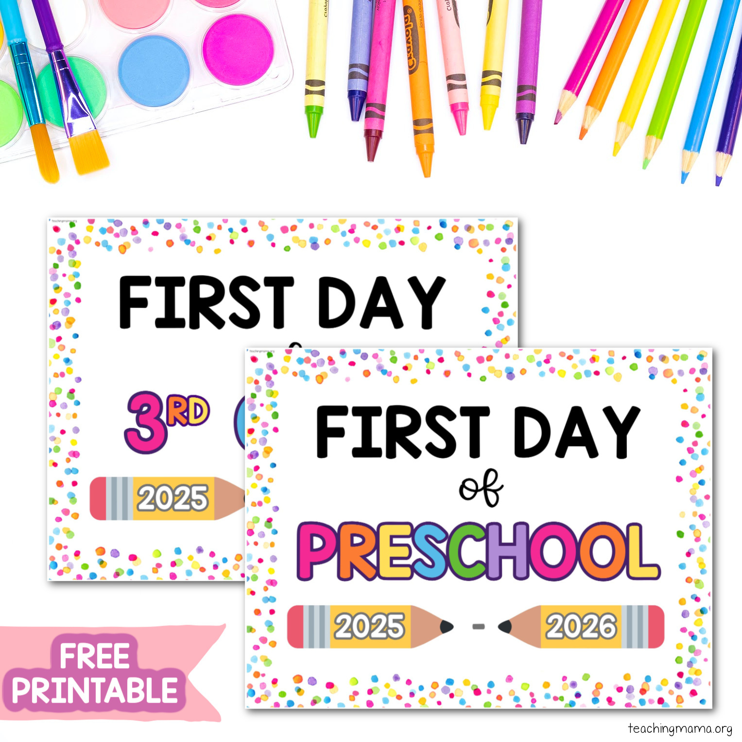 First Day Of School Signs Free Printable - Teaching Mama with regard to Free Printable First Day Of School Signs 2018