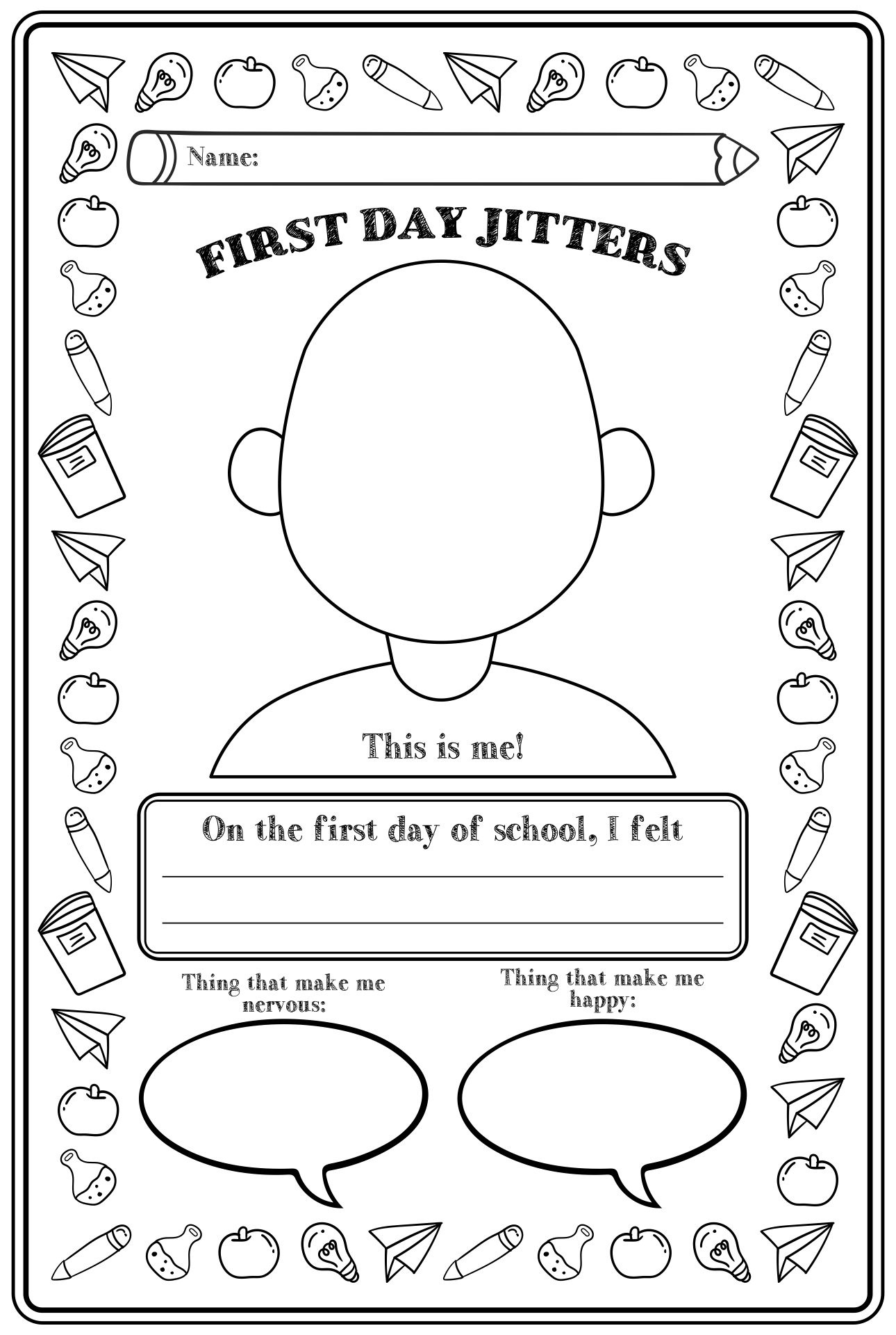 First Day Of School Worksheets - 10 Free Pdf Printables with regard to Free Printable First Day Of School Activities