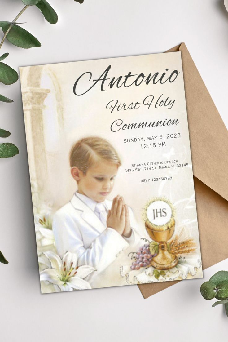 First Holy Communion Invitation Template, Editable First Communion within Free Printable First Communion Invitation Cards