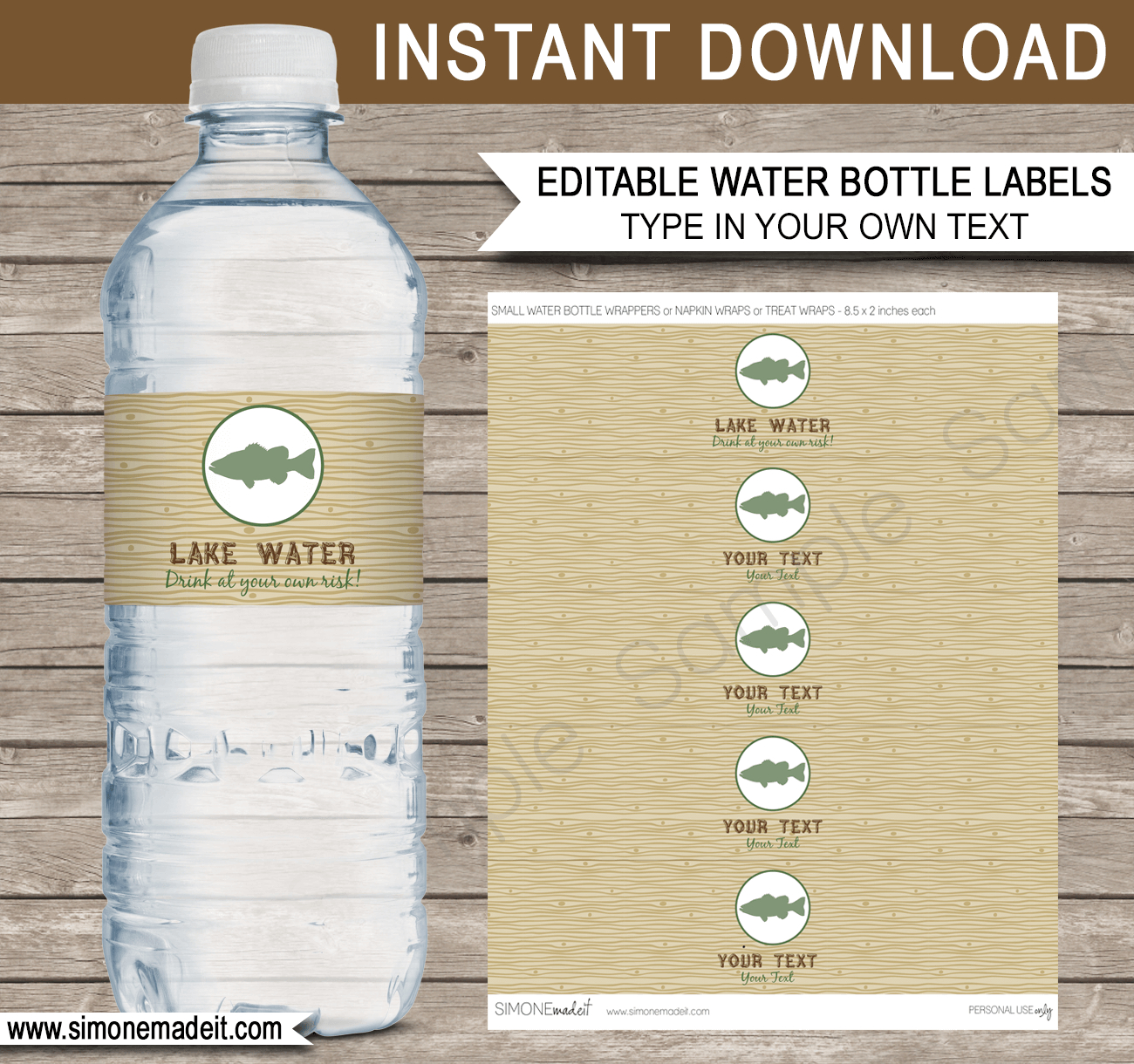 Fishing Party Water Bottle Labels | Printable Birthday Decoration with regard to Free Printable Water Bottle Labels
