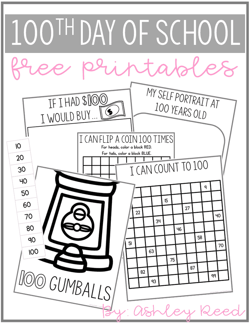 Five 100Th Day Of School Activities You Can Download For Free within 100 Days Of School Free Printables