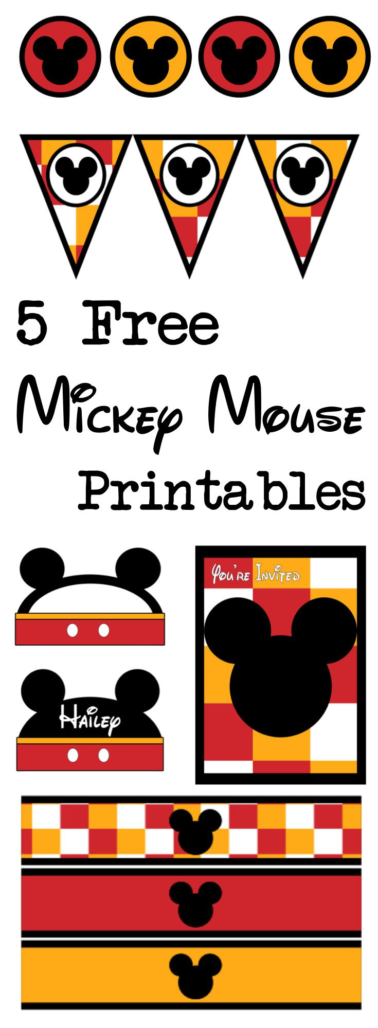 Five Mickey Mouse Free Printables - Paper Trail Design intended for Free Mickey Mouse Printables