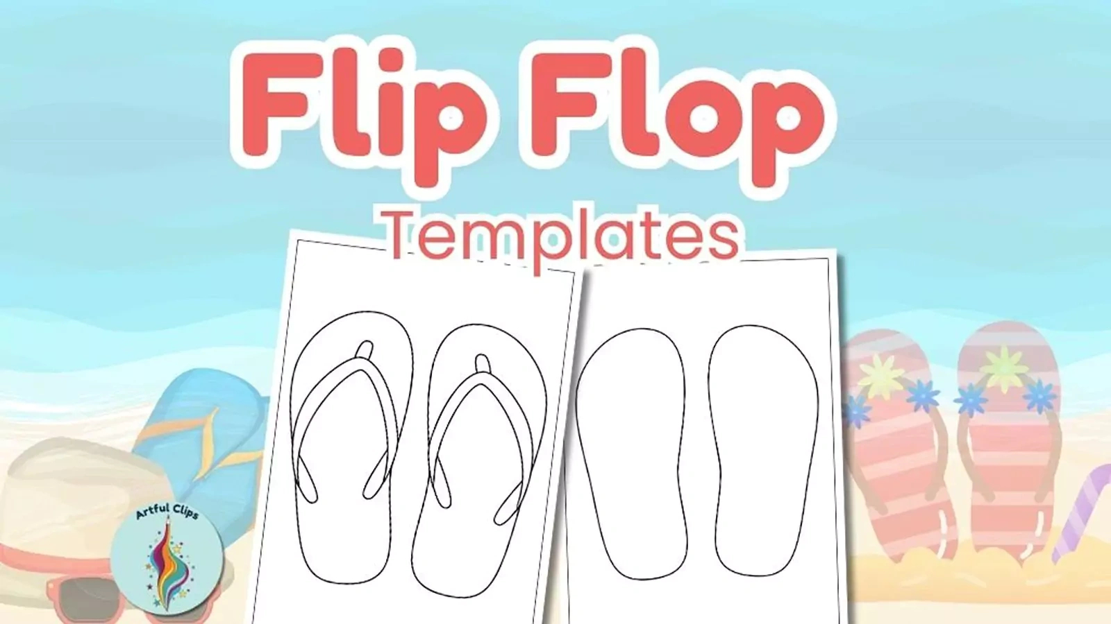 Flip Flop Template Set: Printable Pages For Coloring & Craft pertaining to Free Printable Flip Flop Pattern