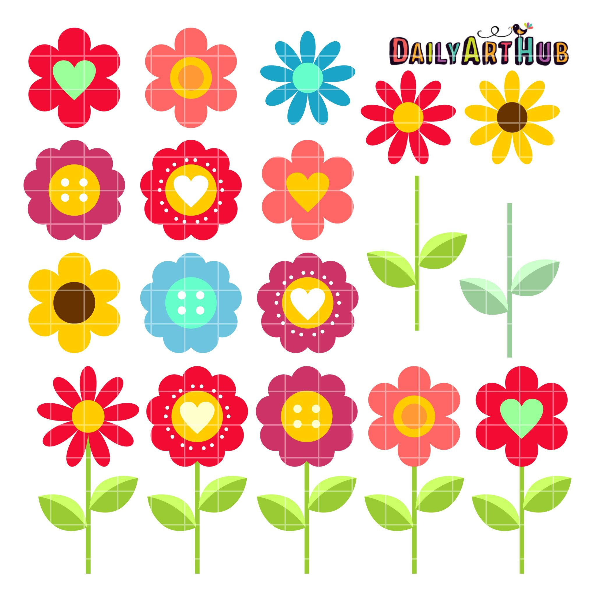 Flower Blooms Clip Art Set – Daily Art Hub // Graphics, Alphabets intended for Free Printable Clipart Of Flowers
