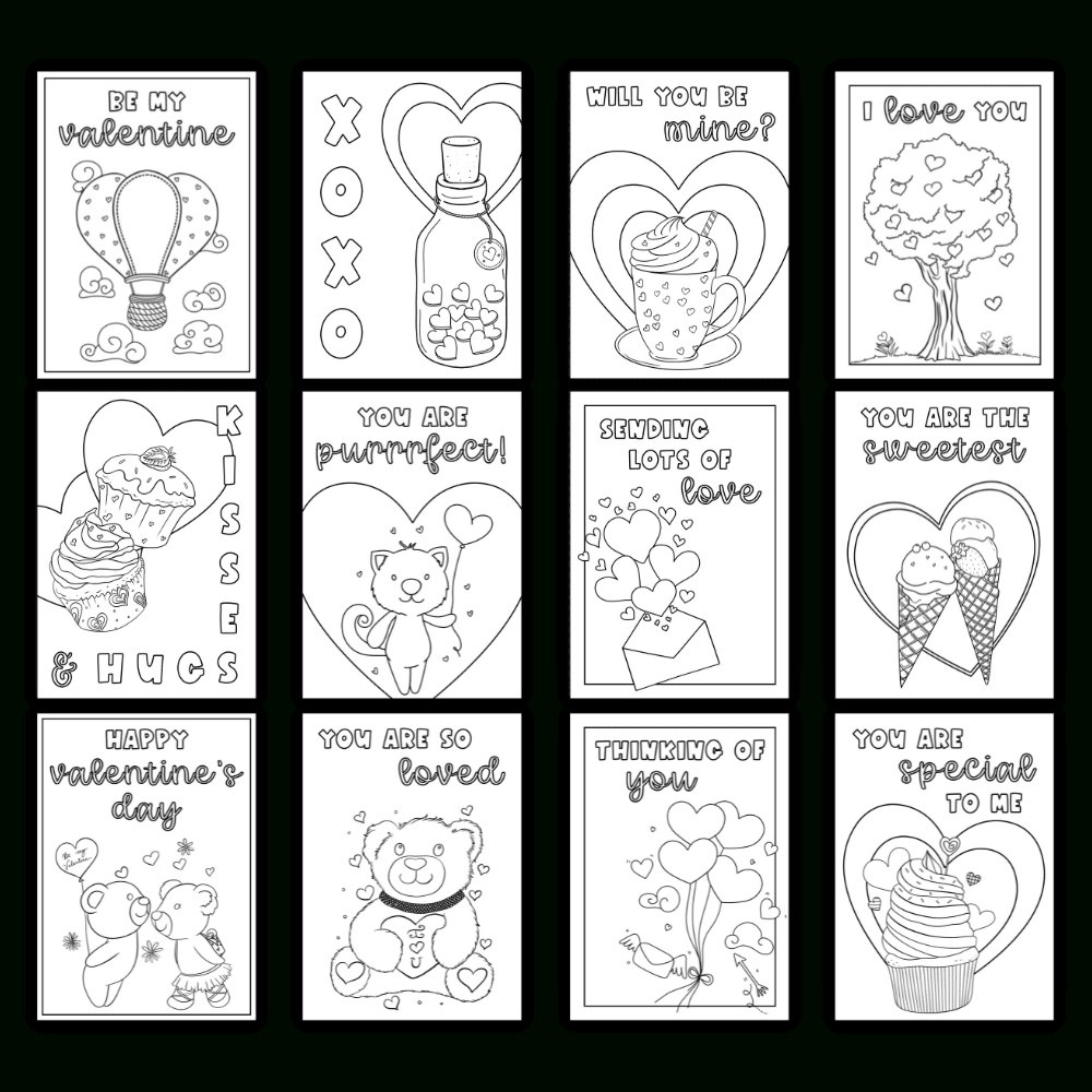 Foldable Valentine&amp;#039;S Day Coloring Cards (Totally Free!) - The pertaining to Free Printable Valentines Day Cards For Mom And Dad