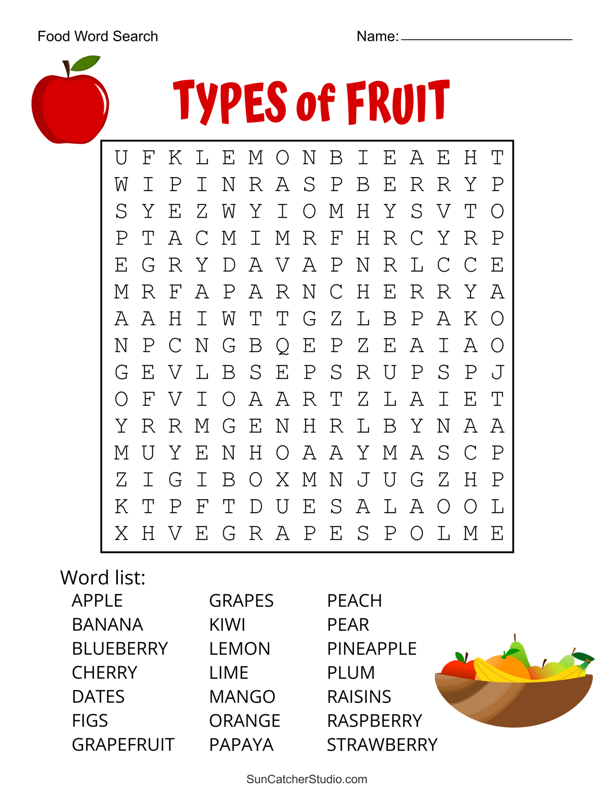 Food Word Search (Free Printable Puzzles) – Diy Projects, Patterns with Word Search Free Printables For Kids