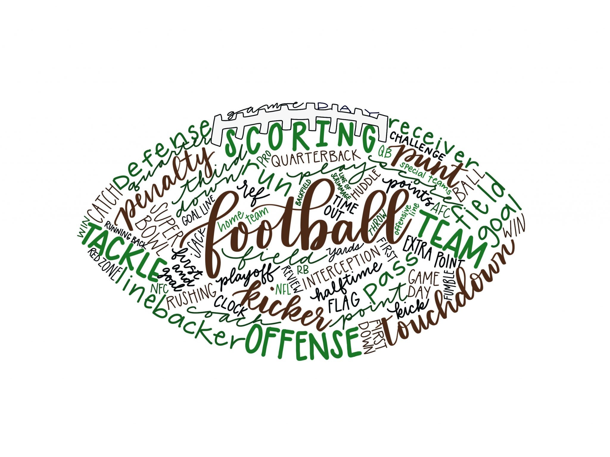 Football Printable - Free Hand Lettered Download - Amy Latta Creations in Free Football Printables
