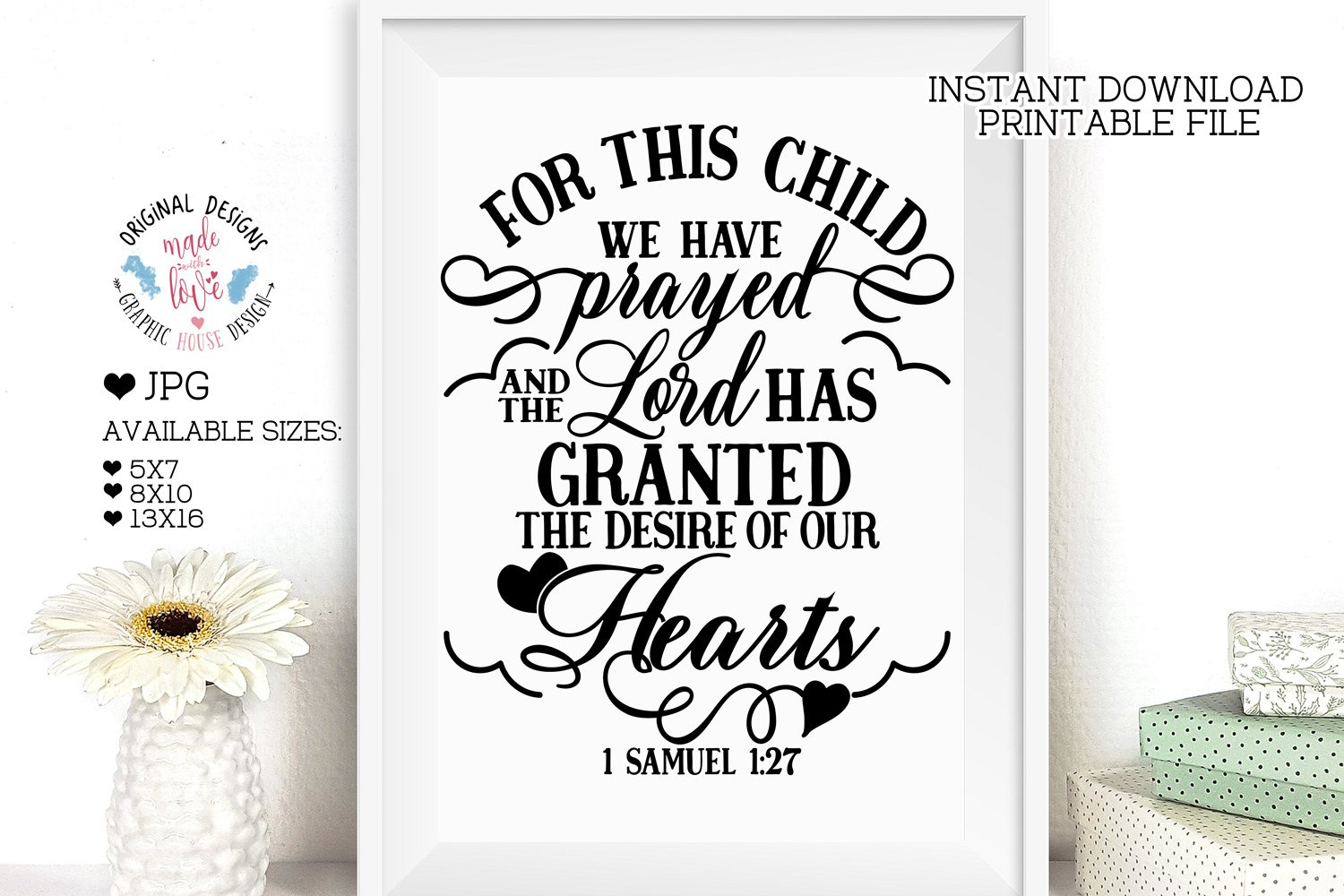 For This Child We Have Prayed - Bible Printable in For This Child We Have Prayed Free Printable