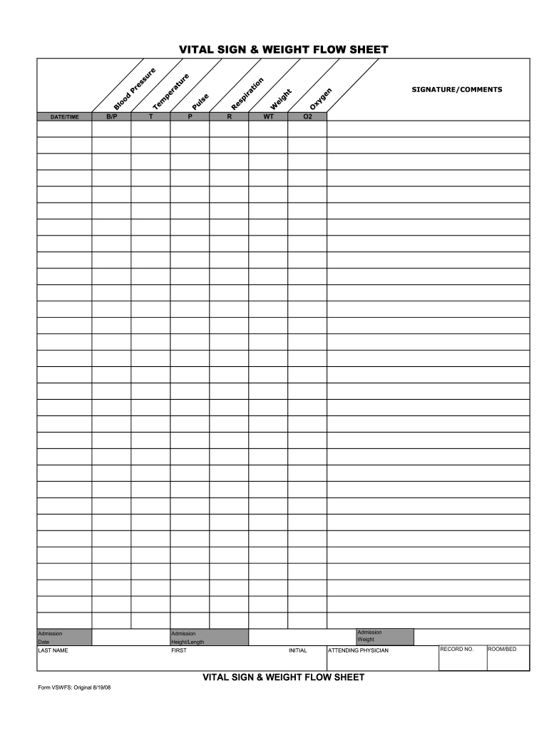 Form Vswfs - Fill Online, Printable, Fillable, Blank - Pdffiller within Free Printable Vital Sign Sheets