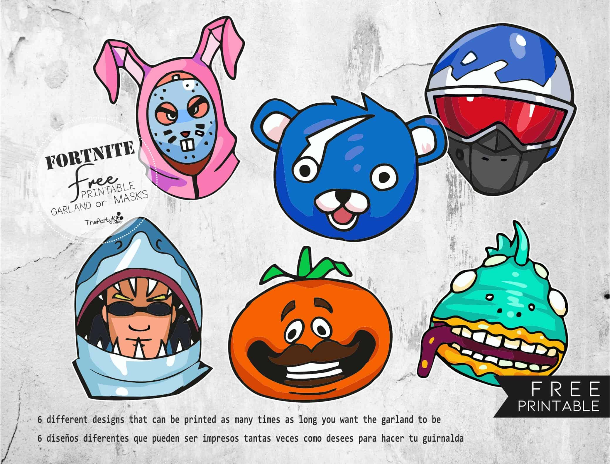 Fortnite Party Printables + Freebies - The Party Kit Shop inside Free Printable Fortnite Cupcake Toppers