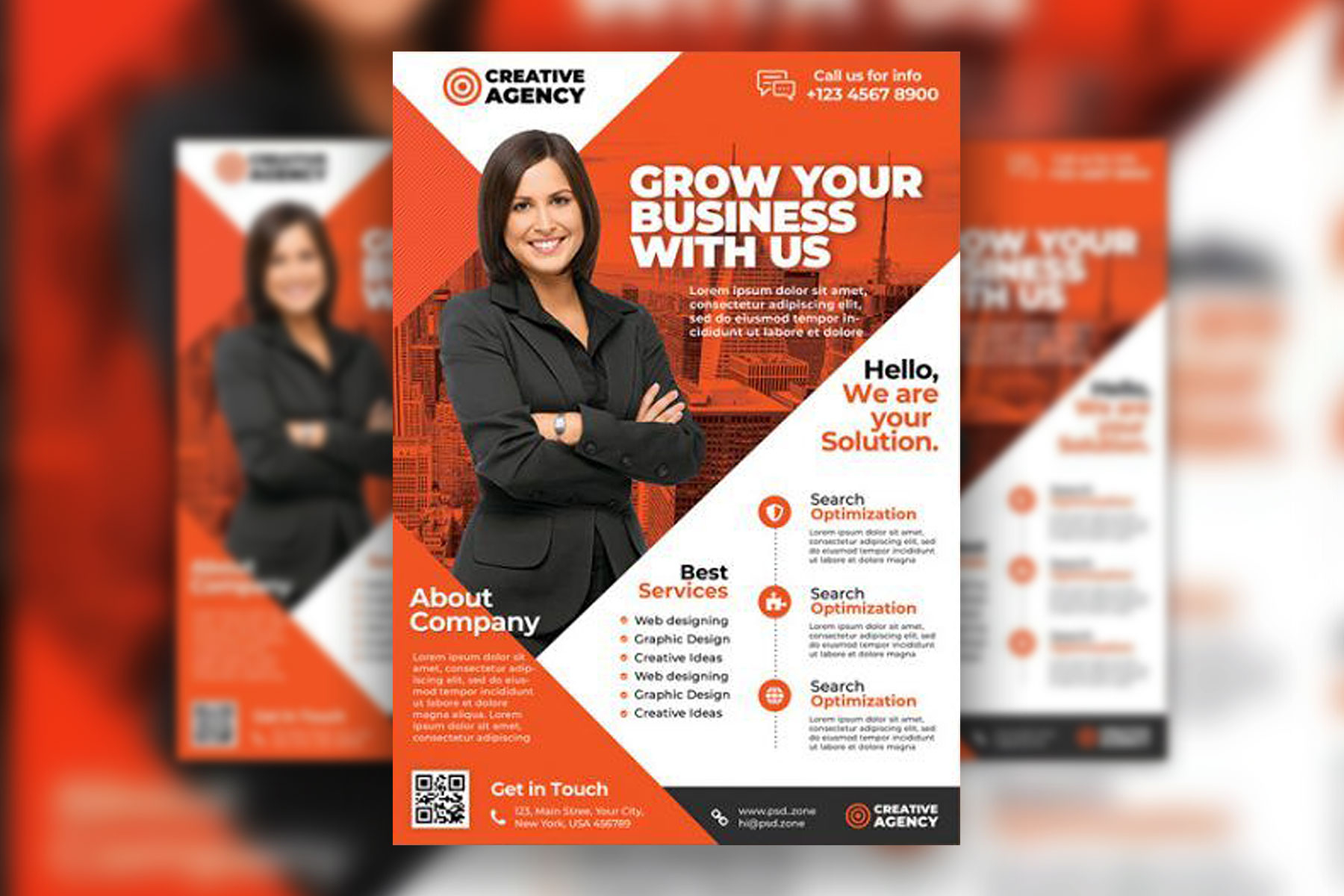 Four Corporate Business Flyer Design Templates Free Download in Business Flyer Templates Free Printable