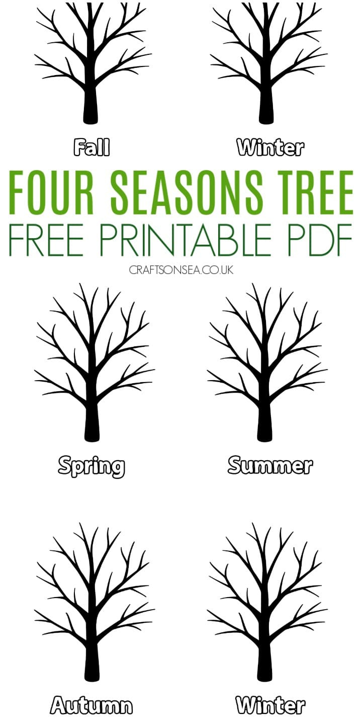 Four Seasons Tree Template: Free Printable - Crafts On Sea inside Free Printable Pictures Of The Four Seasons