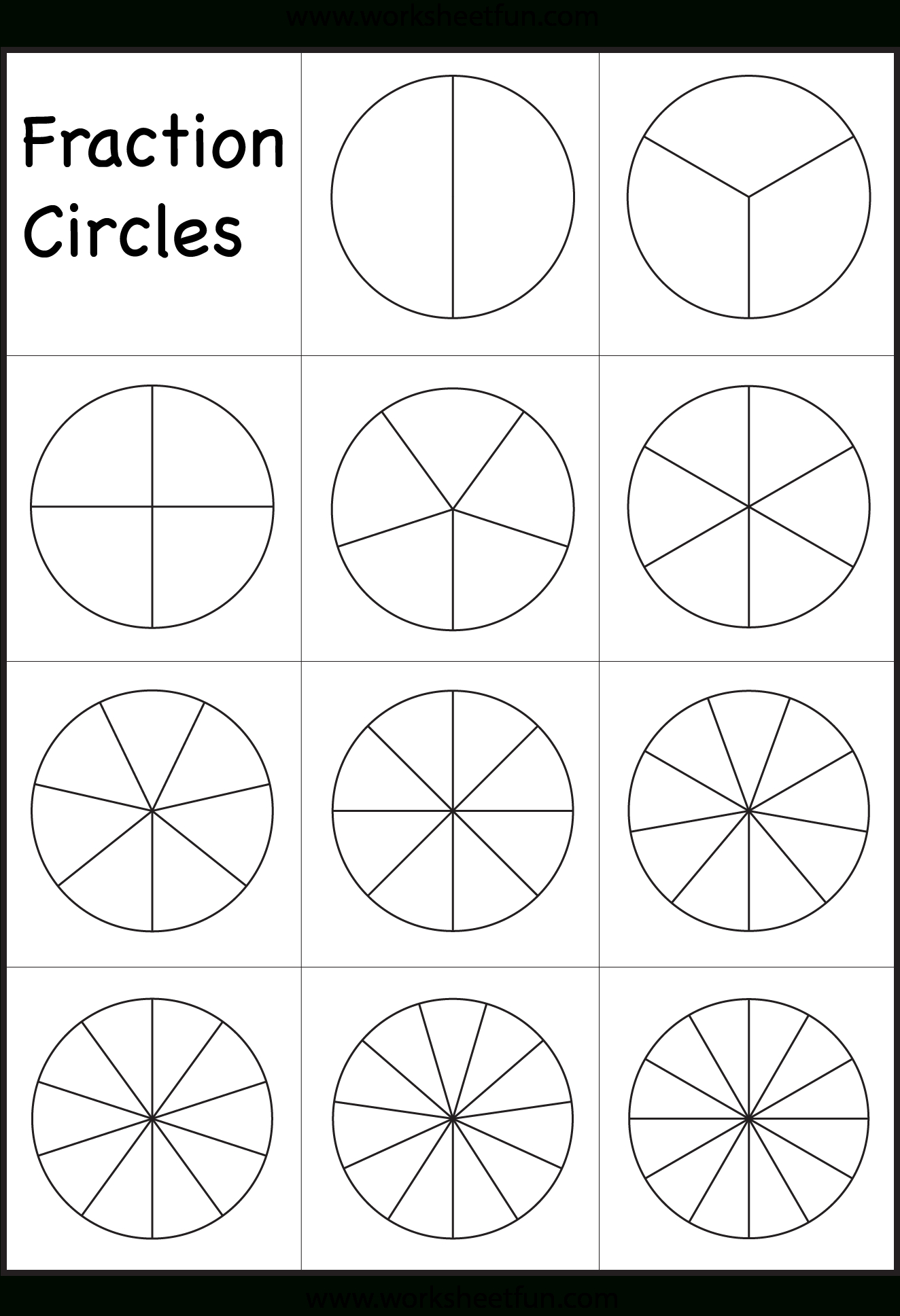 Fraction Circles Template – Printable Fraction Circles – 1 with regard to Free Printable Blank Fraction Circles