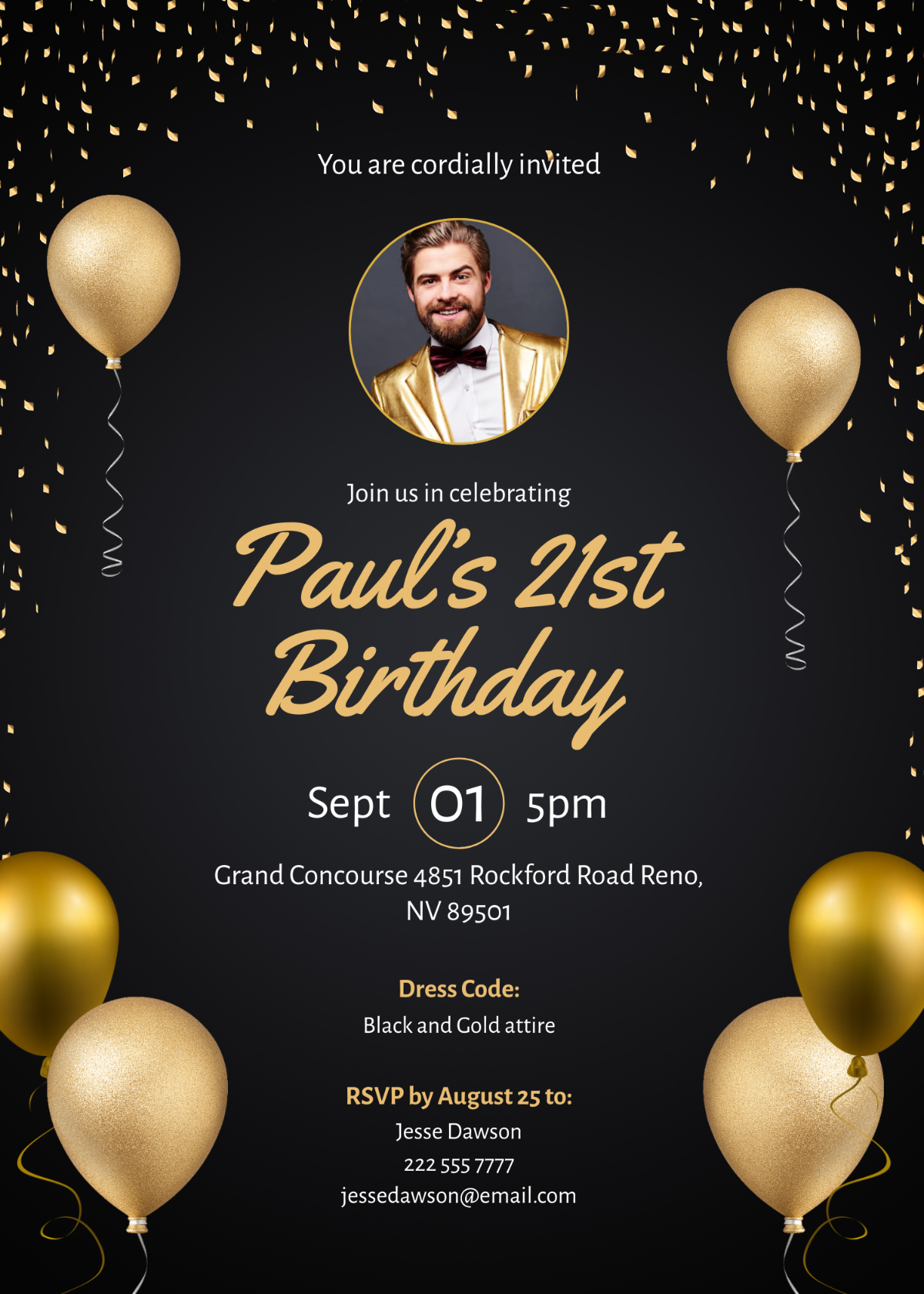 Free 21St Birthday Invitation Templates, Editable And Printable with regard to 21St Birthday Invitation Templates Free Printable