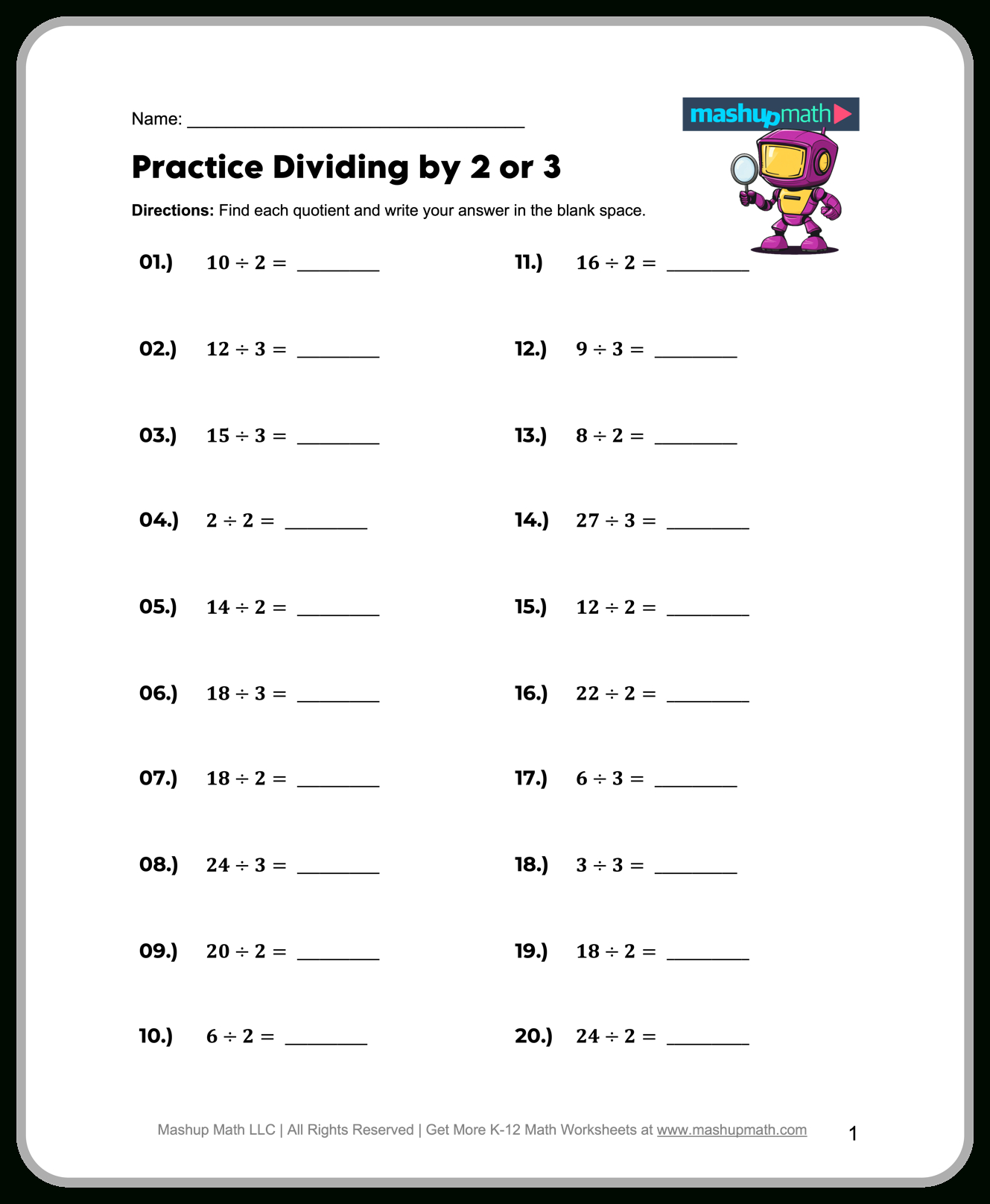 Free 3Rd Grade Math Worksheets—Printable W/ Answers — Mashup Math in Free Printable Worksheets For 3Rd Grade
