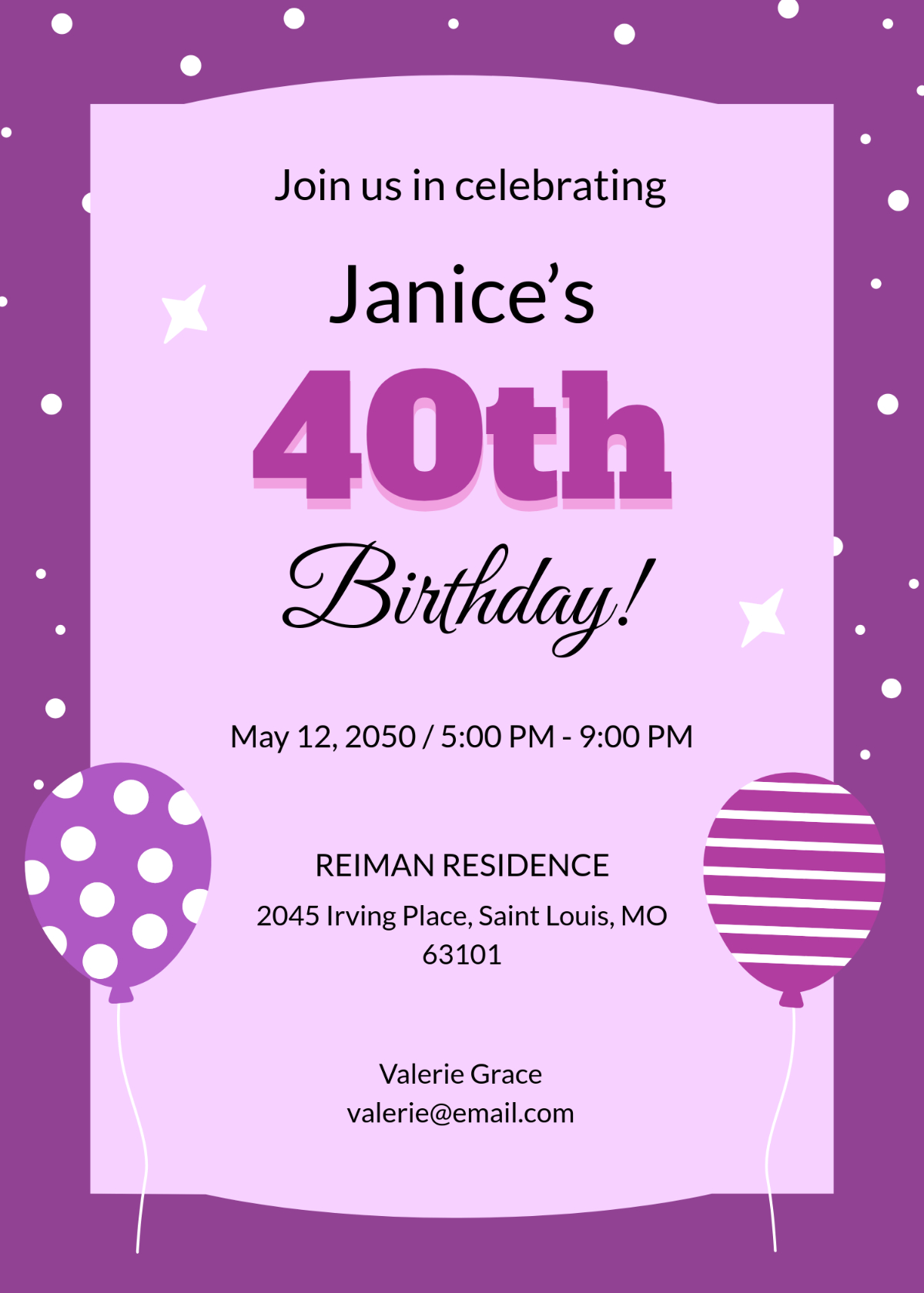 Free 40Th Birthday Invitation Templates, Editable And Printable inside Free Printable Surprise 40Th Birthday Party Invitations