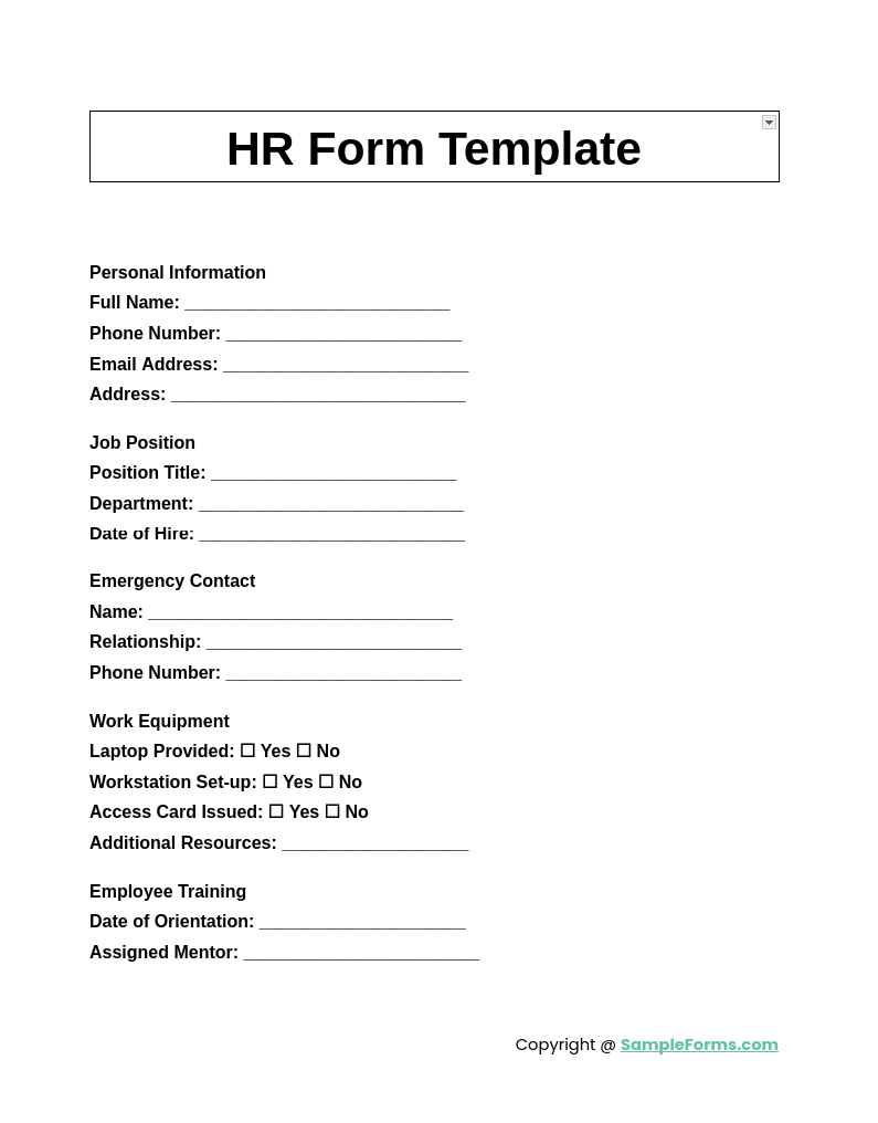 Free 44+ Hr Form Samples, Pdf, Ms Word, Google Docs inside Free Printable Hr Forms