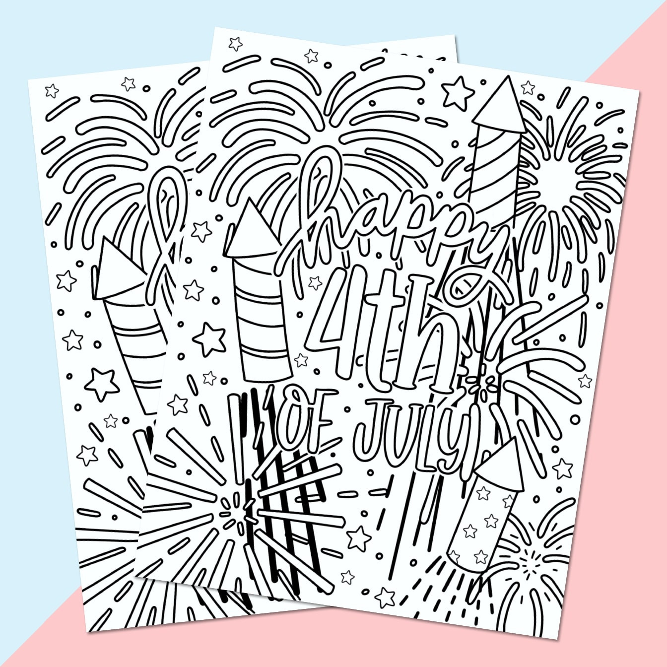 Free 4Th Of July Coloring Page - Pineapple Paper Co. for Free Printable 4Th Of July Coloring Pages