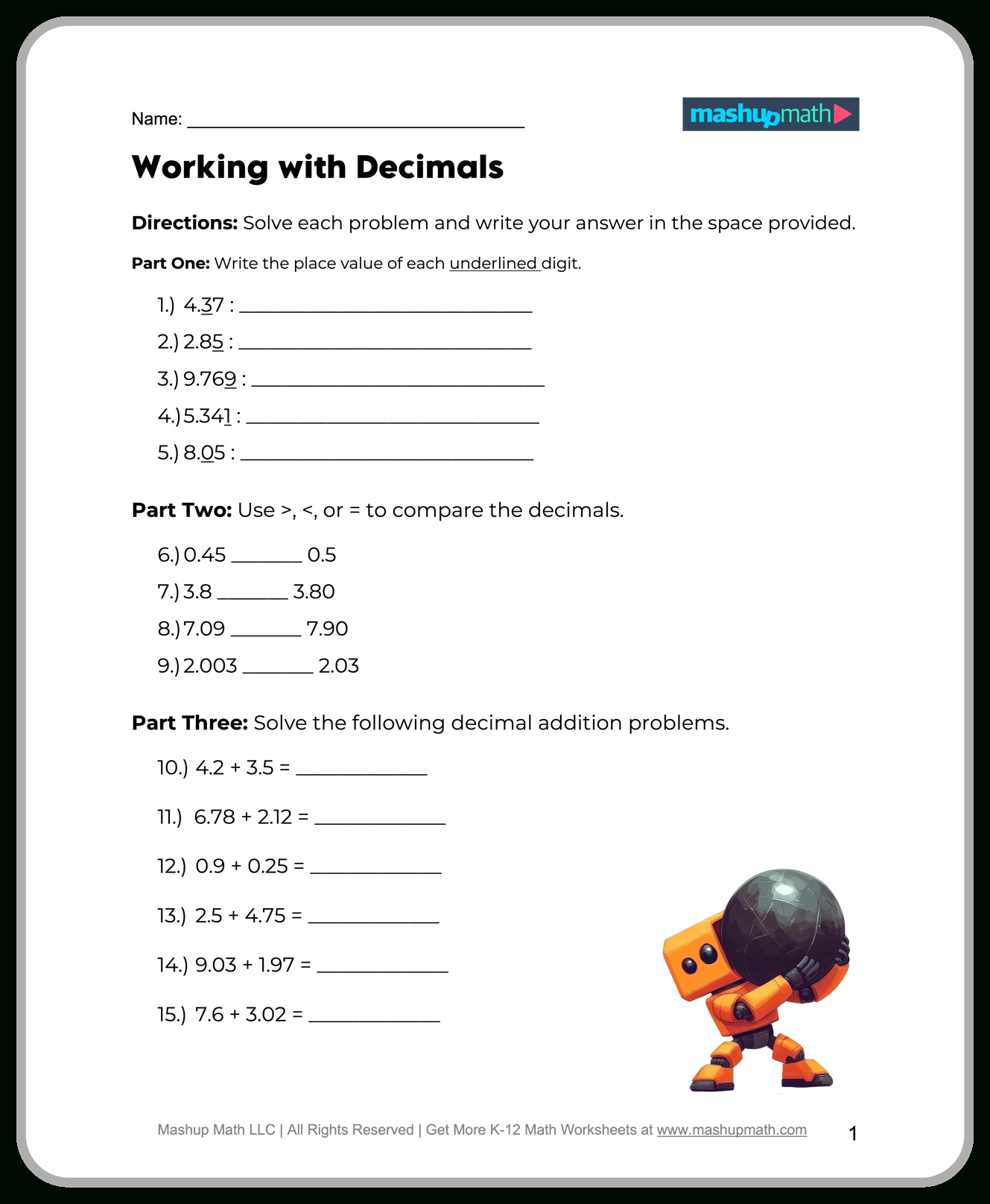 Free 5Th Grade Math Worksheets—Printable W/ Answers — Mashup Math inside Free Printable Worksheets For 5Th Grade