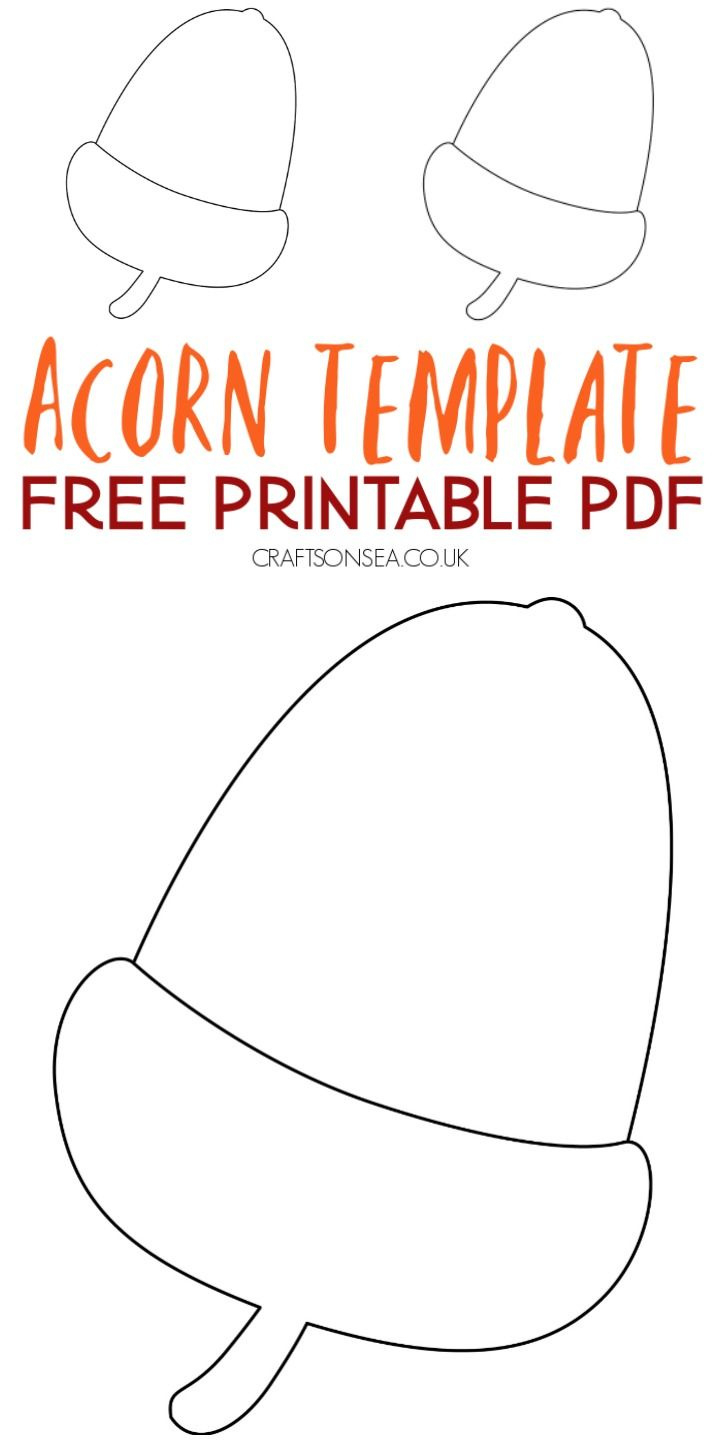 Free Acorn Template: Printable Pdf - Crafts On Sea with Acorn Template Free Printable