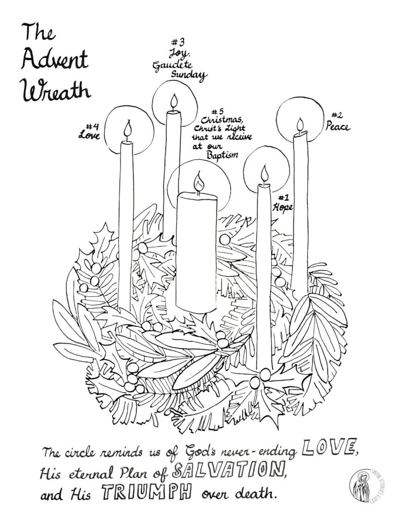 Free Advent Wreath Coloring Page For Kids And Adults - for Free Printable Advent Wreath
