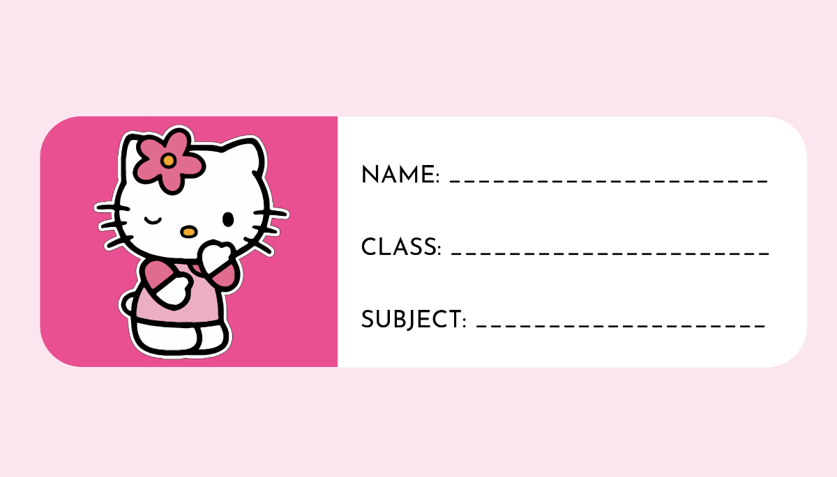 Free Aesthetic Hello Kitty Label Template To Edit Online pertaining to Hello Kitty Labels Printable Free
