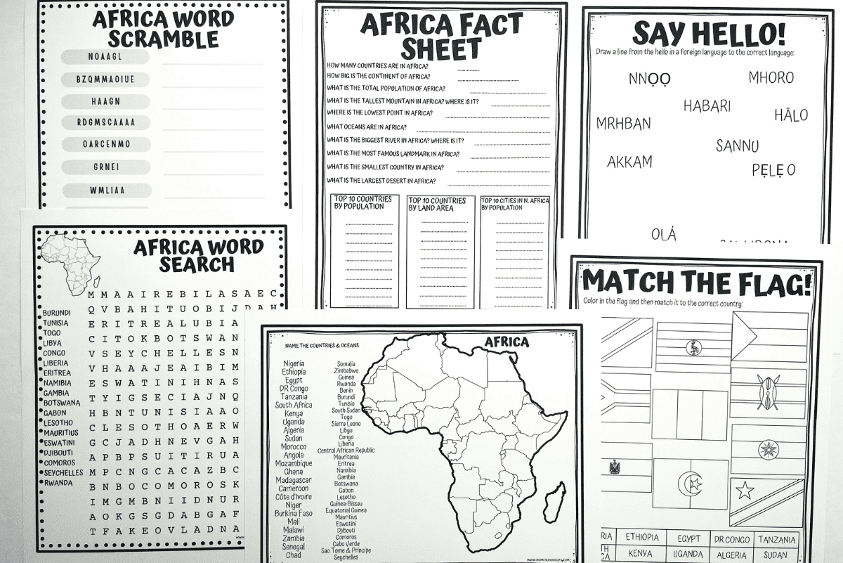 Free Africa Worksheets For Middle School (Geography Printables) pertaining to Free Printable Worksheets On Africa