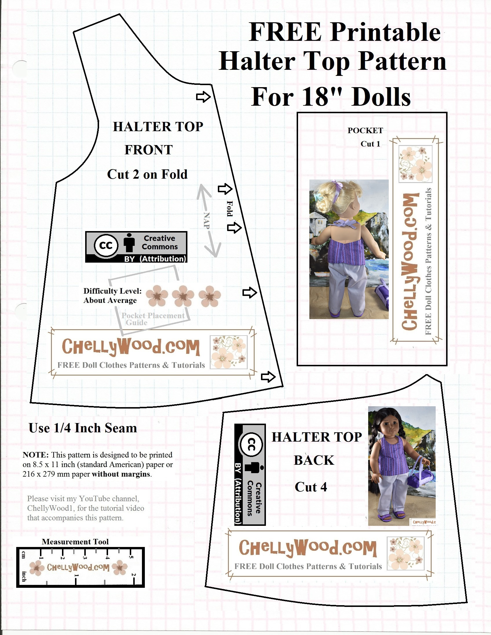 Free #Agdoll Summer Shirt Pattern @ Chellywood #Sewing 4#Dolls pertaining to American Girl Doll Clothes Patterns Free Printable