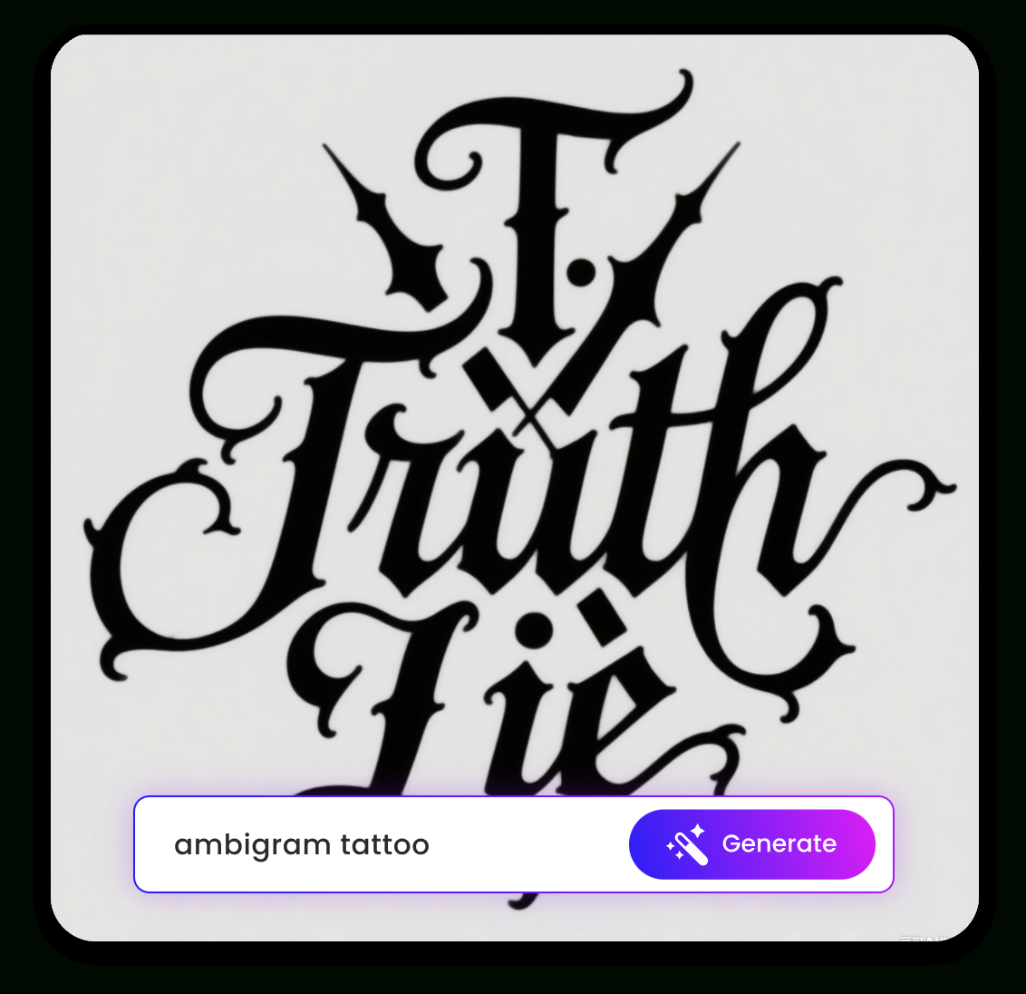 Free Ai Ambigram Tattoo Generator - Design Ambigram Tattoos Online regarding Ambigram Generator Free Printable