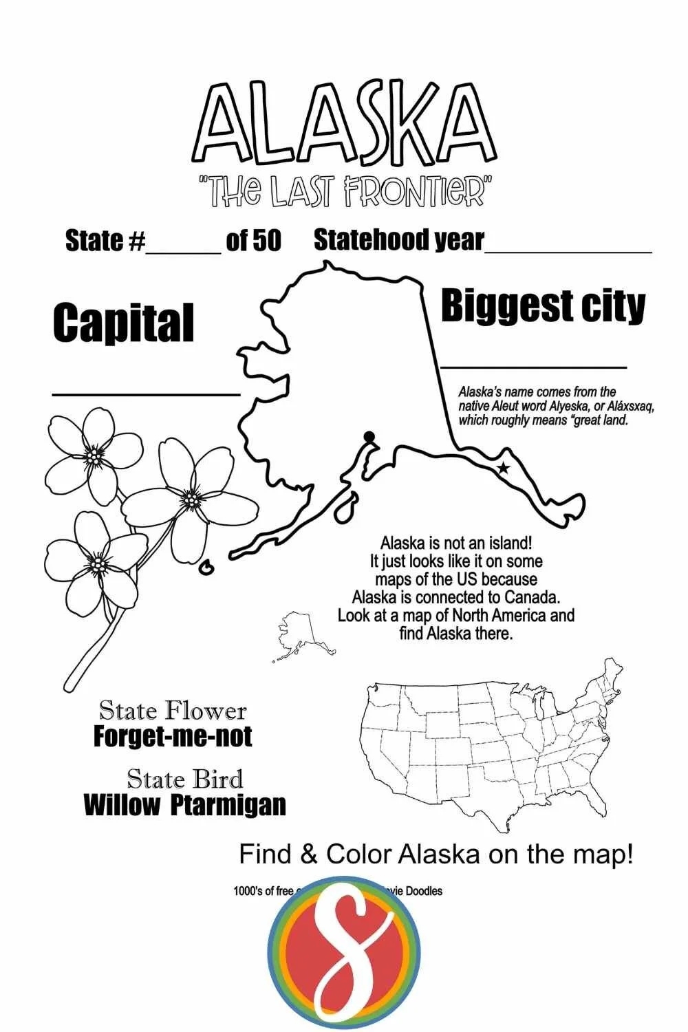 Free Alaska Coloring Pages — Stevie Doodles regarding Free Printable Pictures Of Alaska