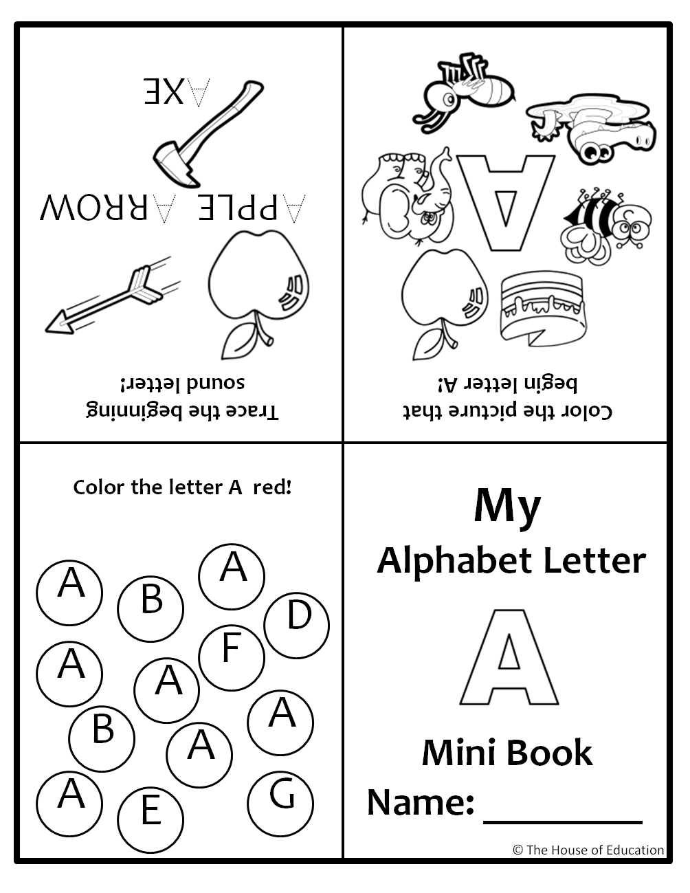 Free Alphabet Uppercase Letter A Mini Book/Foldable Mini Book/Free intended for Free Printable Abc Mini Books