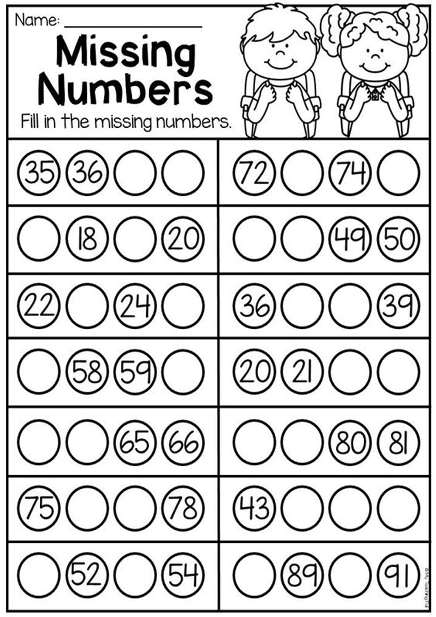 Free &Amp; Fun Missing Number Worksheets - Tulamama - Worksheets with Free Printable Missing Number Worksheets