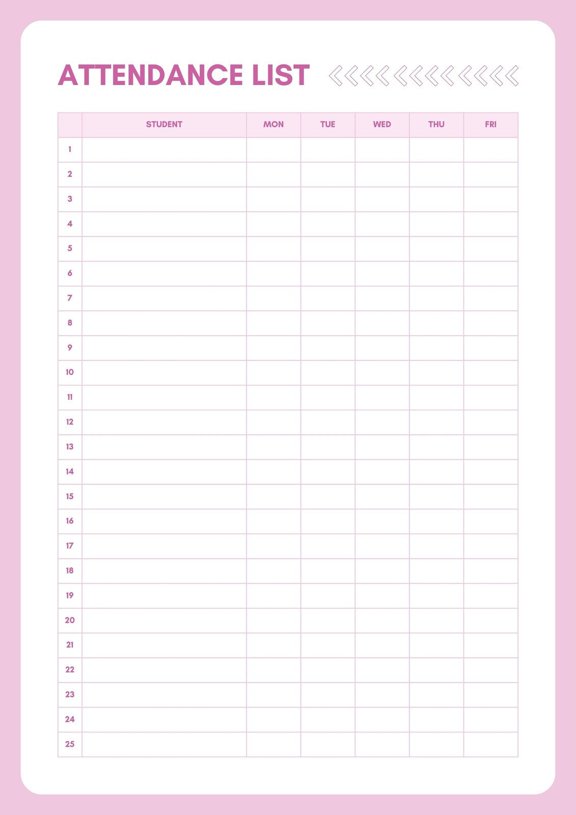Free And Customizable Attendance Templates in Free Printable Attendance Sheet