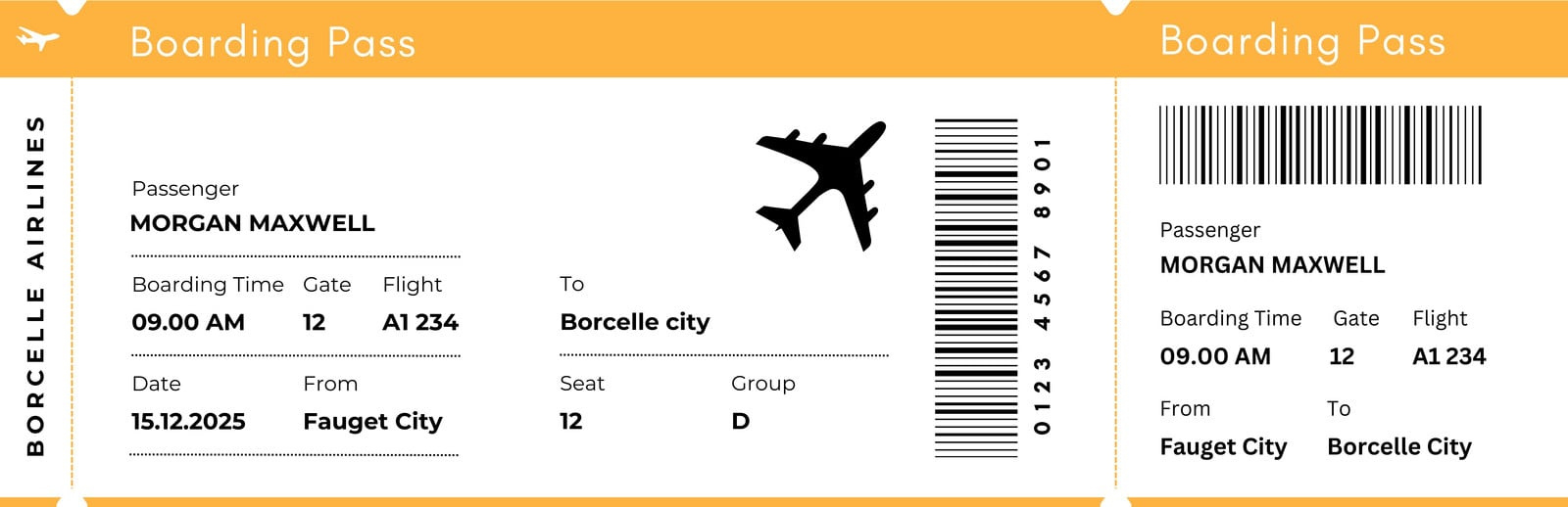 Free And Customizable Boarding Pass Templates throughout Free Printable Airline Ticket Template