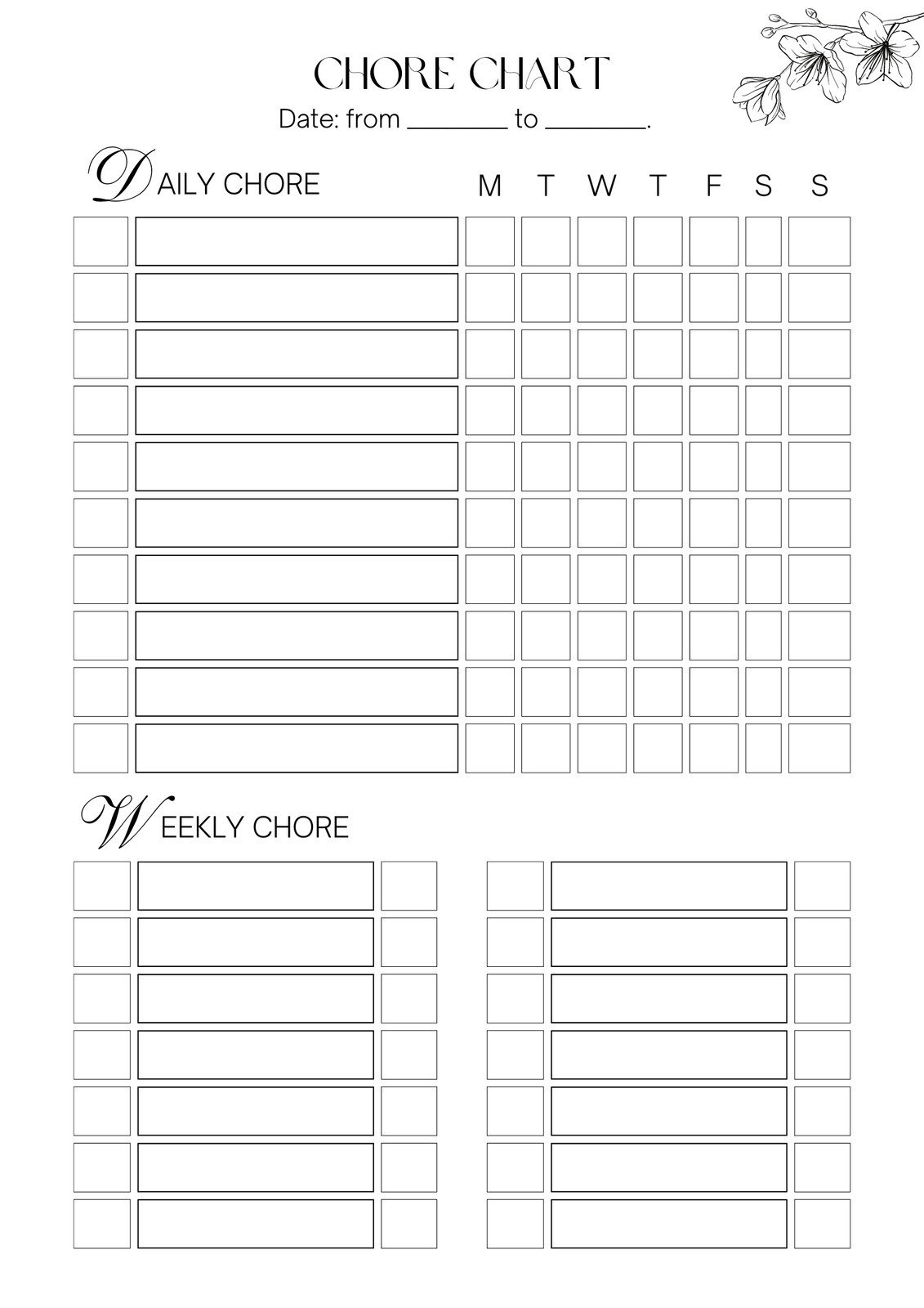 Free And Customizable Chore Templates regarding Free Printable Chore List