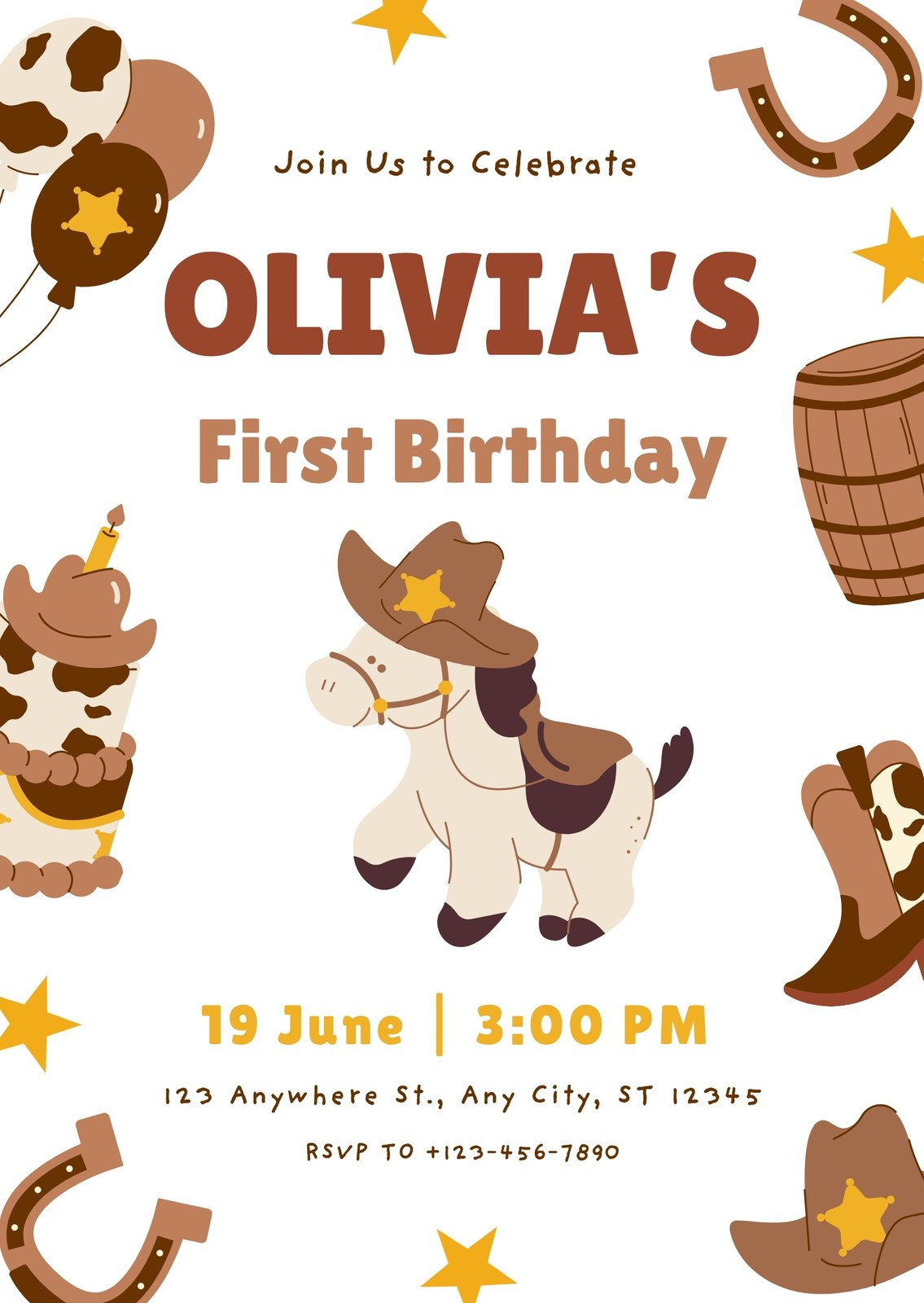 Free And Customizable Cowboy Templates with regard to Free Printable Cowboy Birthday Cards
