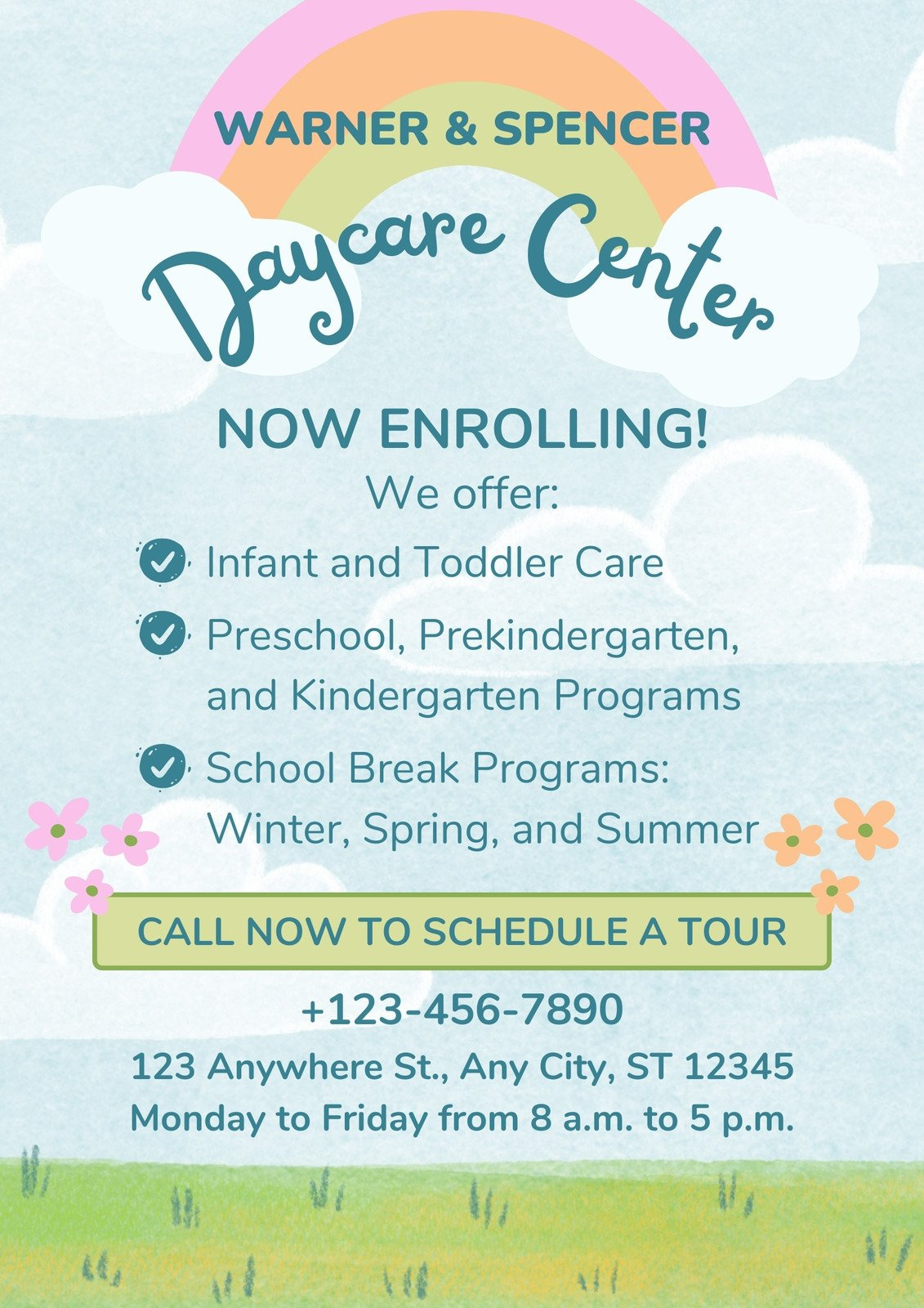 Free And Customizable Daycare Templates regarding Free Printable Daycare Flyers
