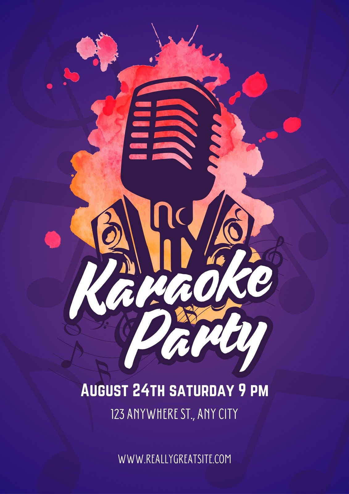 Free And Customizable Karaoke Templates with Free Printable Karaoke Party Invitations
