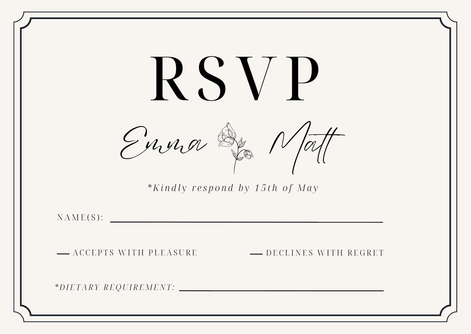 Free And Customizable Rsvp Templates | Canva for Free Printable Rsvp Cards