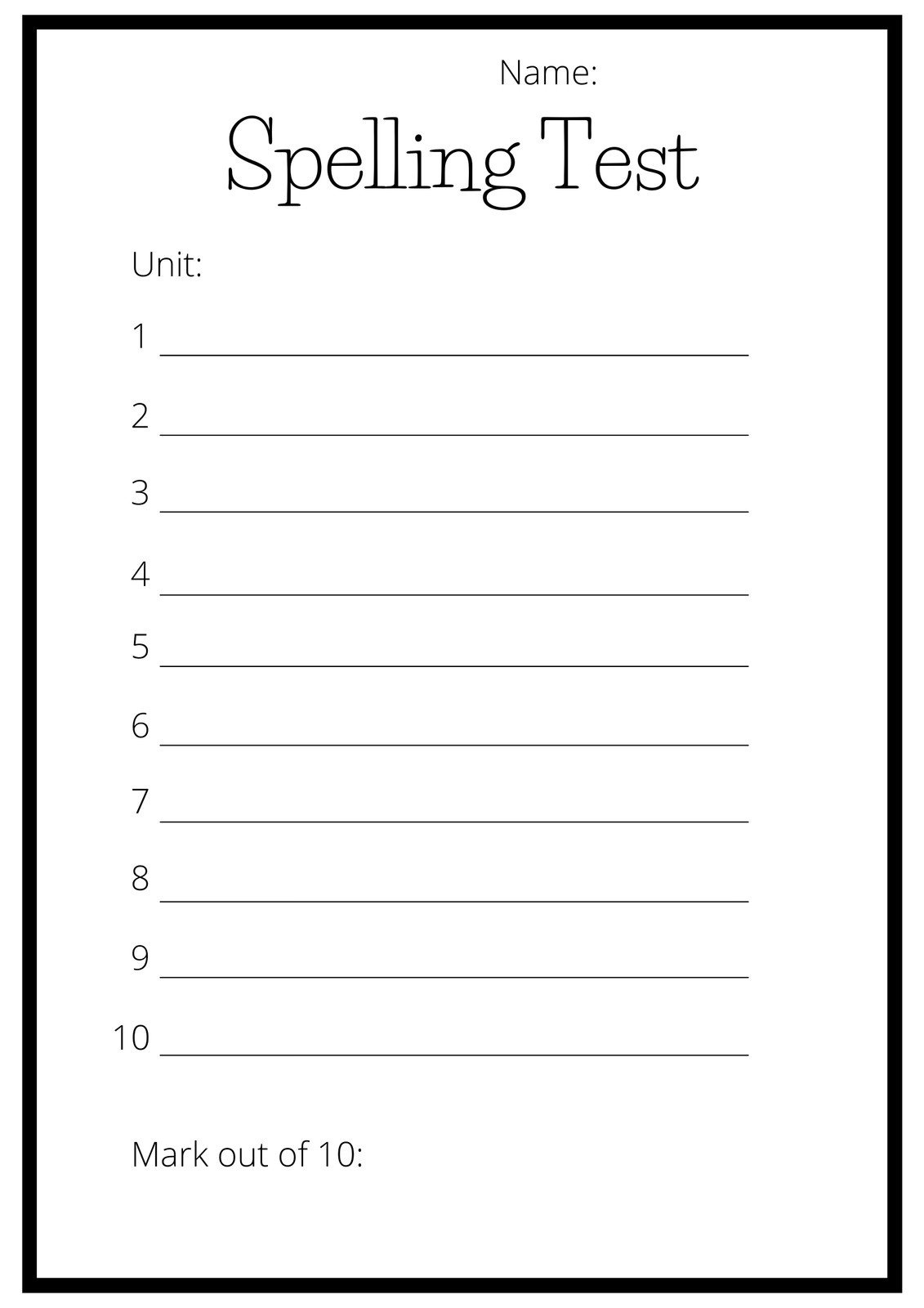 Free And Customizable Spelling Templates regarding Free Printable Spelling Worksheets