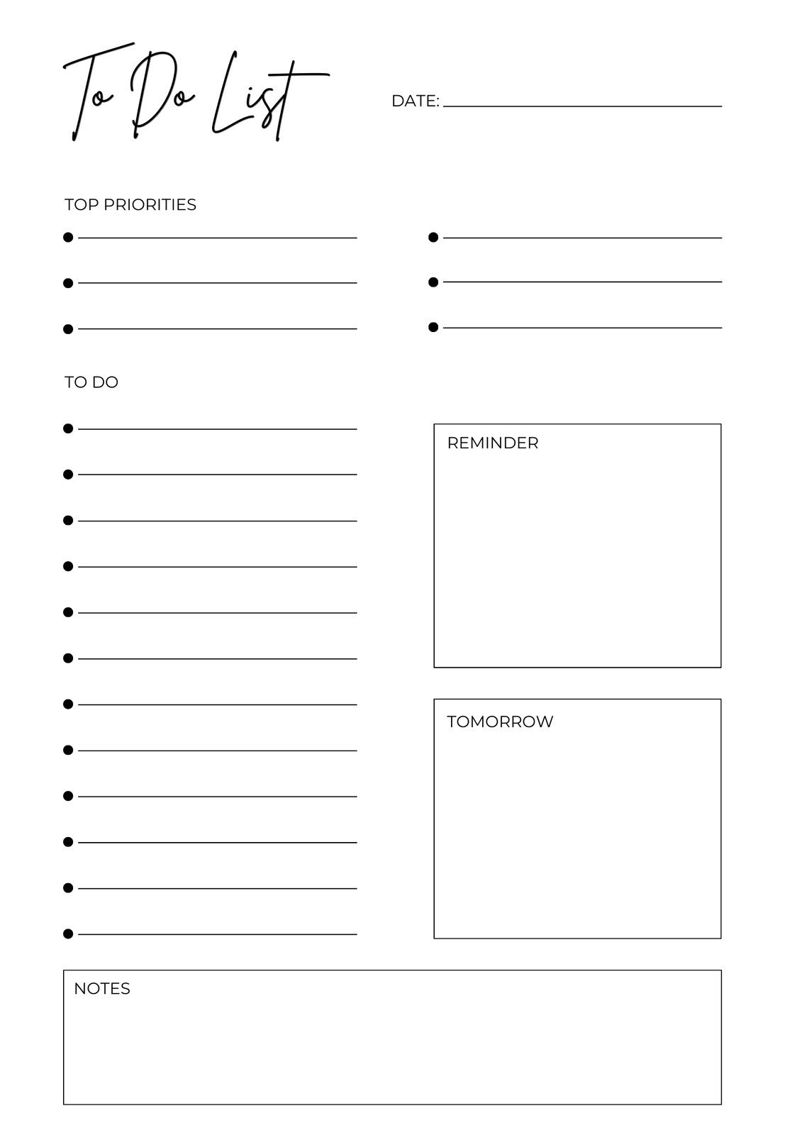 Free And Customizable To Do List Templates with regard to Free Printable To Do List